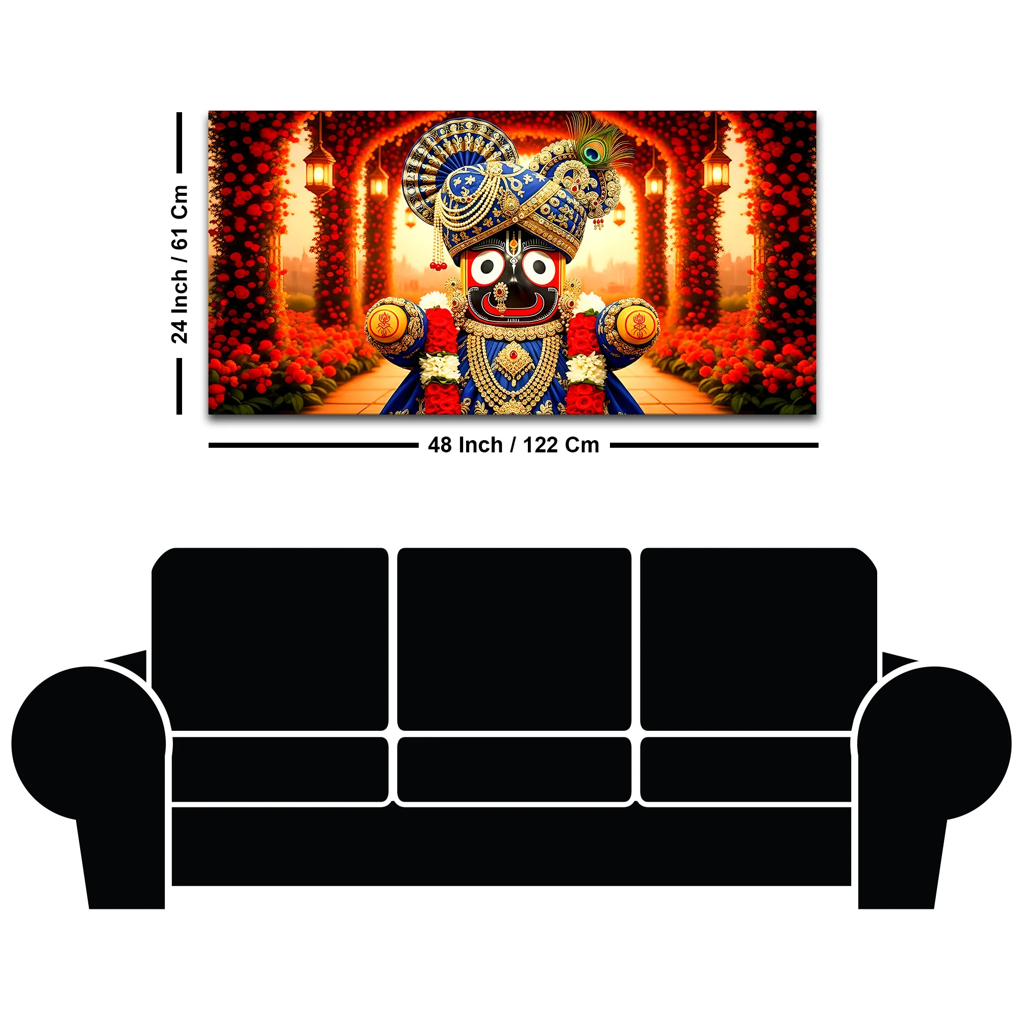 Lord Jagannath Royal Wall Painting | Devotional Canvas Decor - Image 8