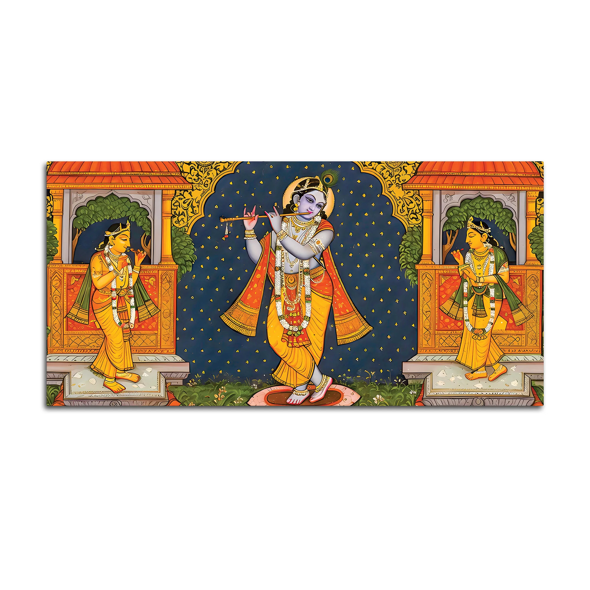 Lord Krishna Bhakti Wall Painting for Decoration - Image 4