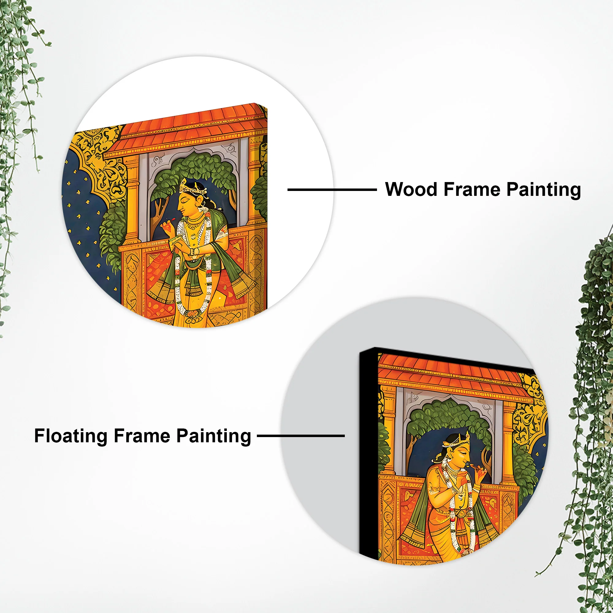 Lord Krishna Bhakti Wall Painting for Decoration - Image 7