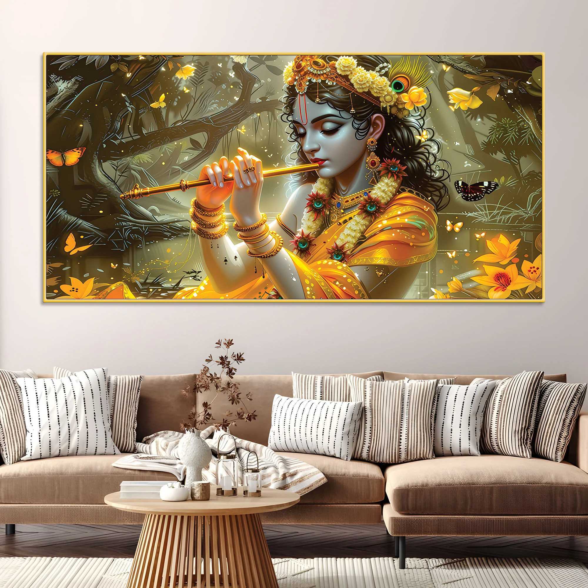 Lord Krishna Nature Theme Painting for Wall Décor - Image 2