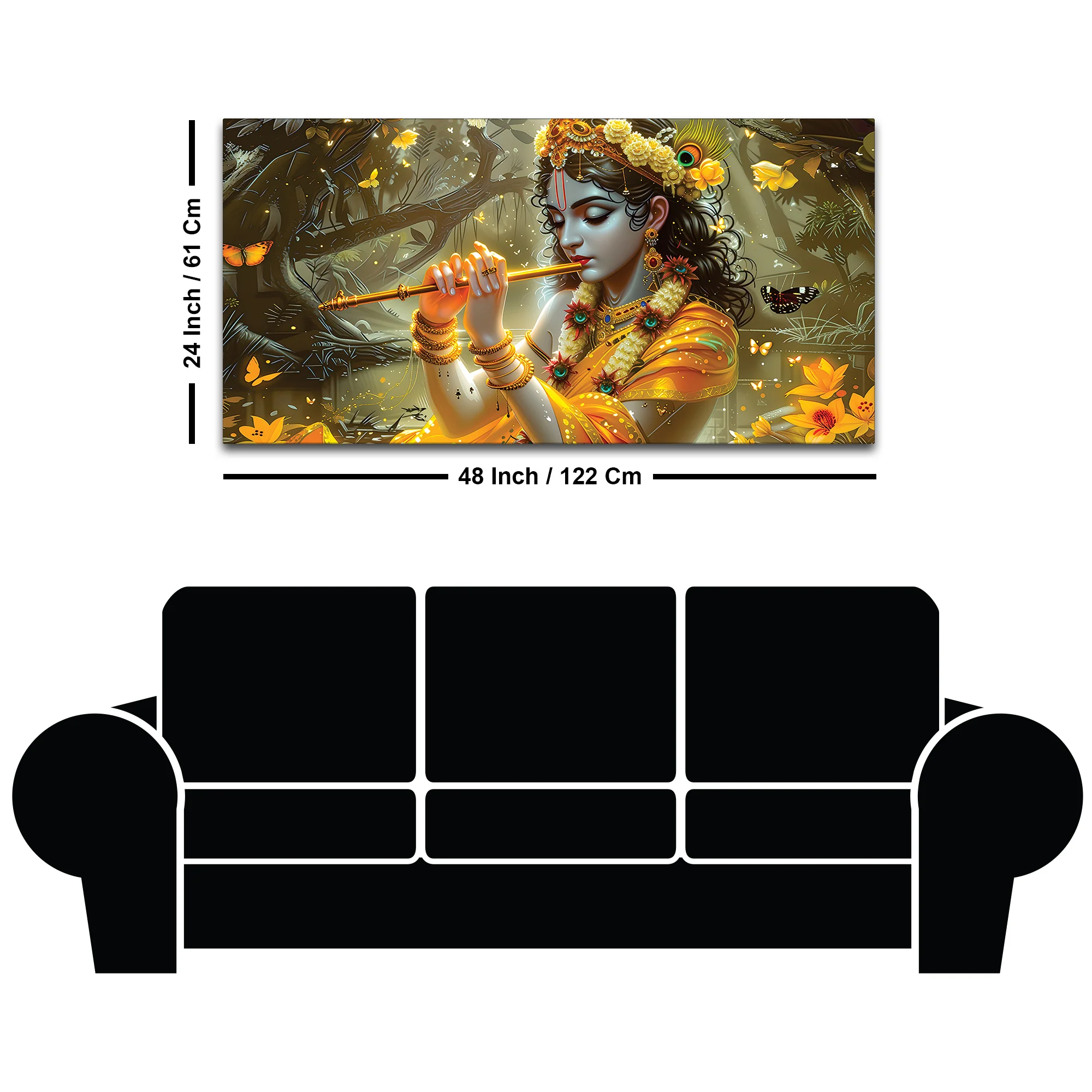 Lord Krishna Nature Theme Painting for Wall Décor - Image 8