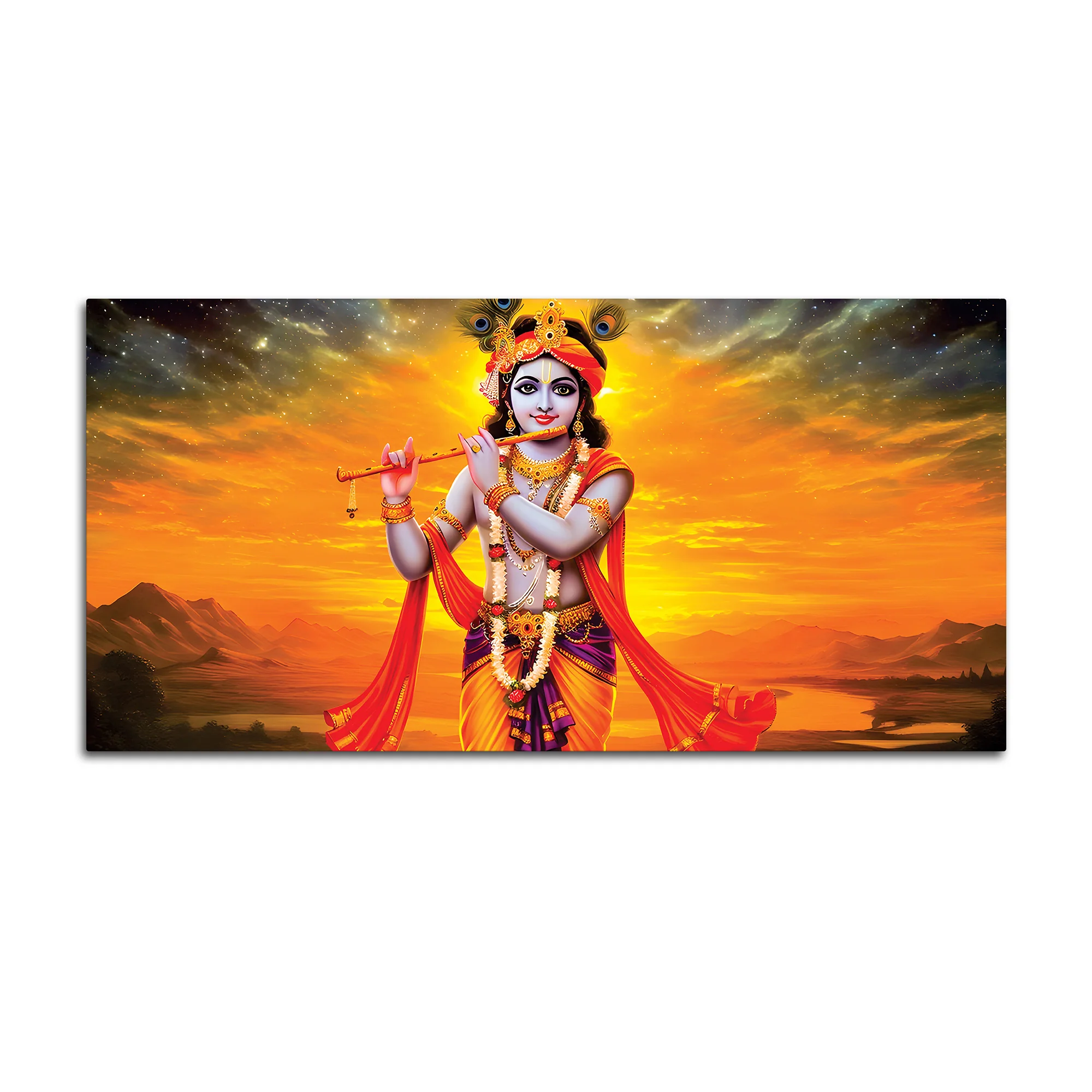 Lord Krishna Playing Flute Canvas Painting for Wall Decor - Image 4