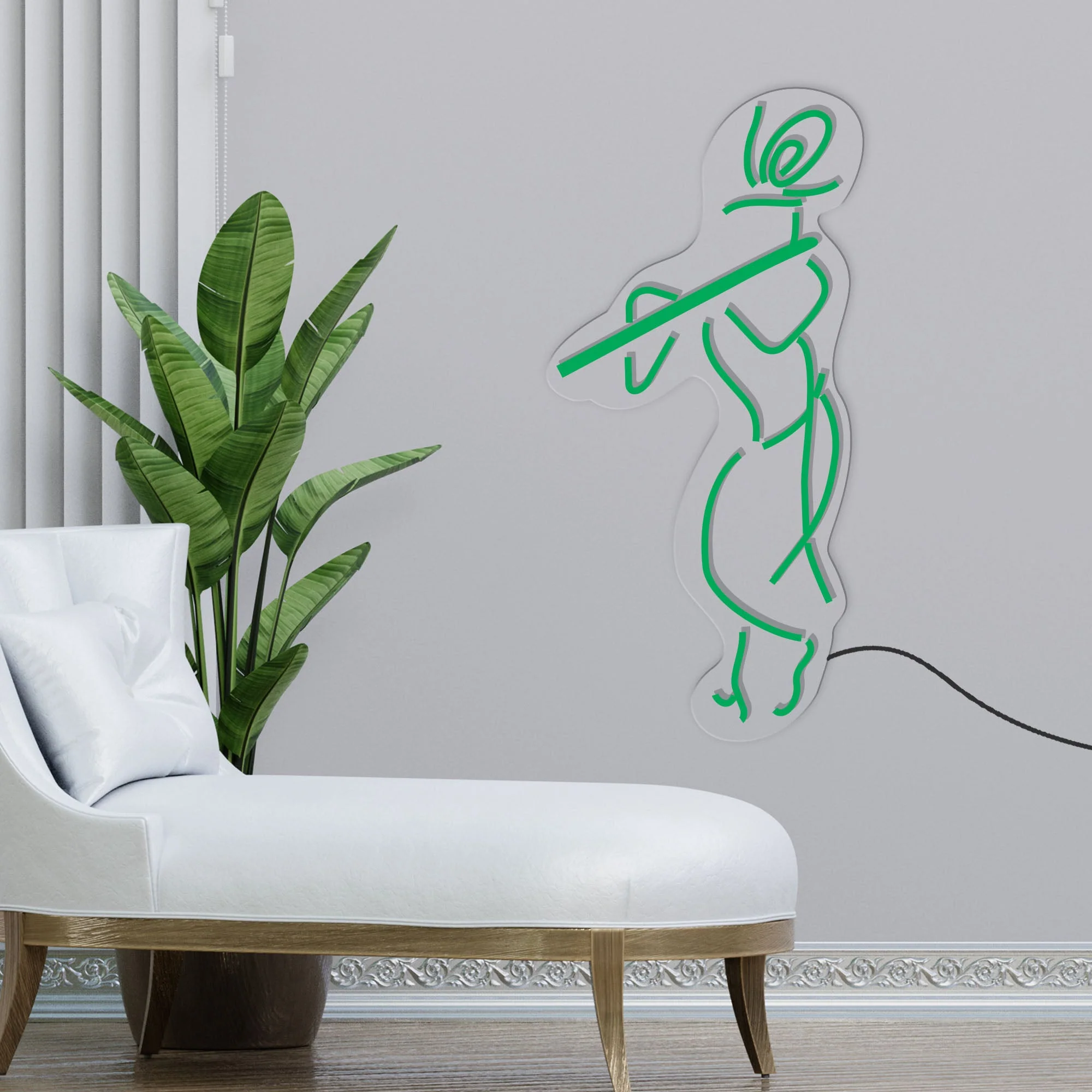 Lord Krishna Playing with Flute Neon Sign LED Light - Image 2
