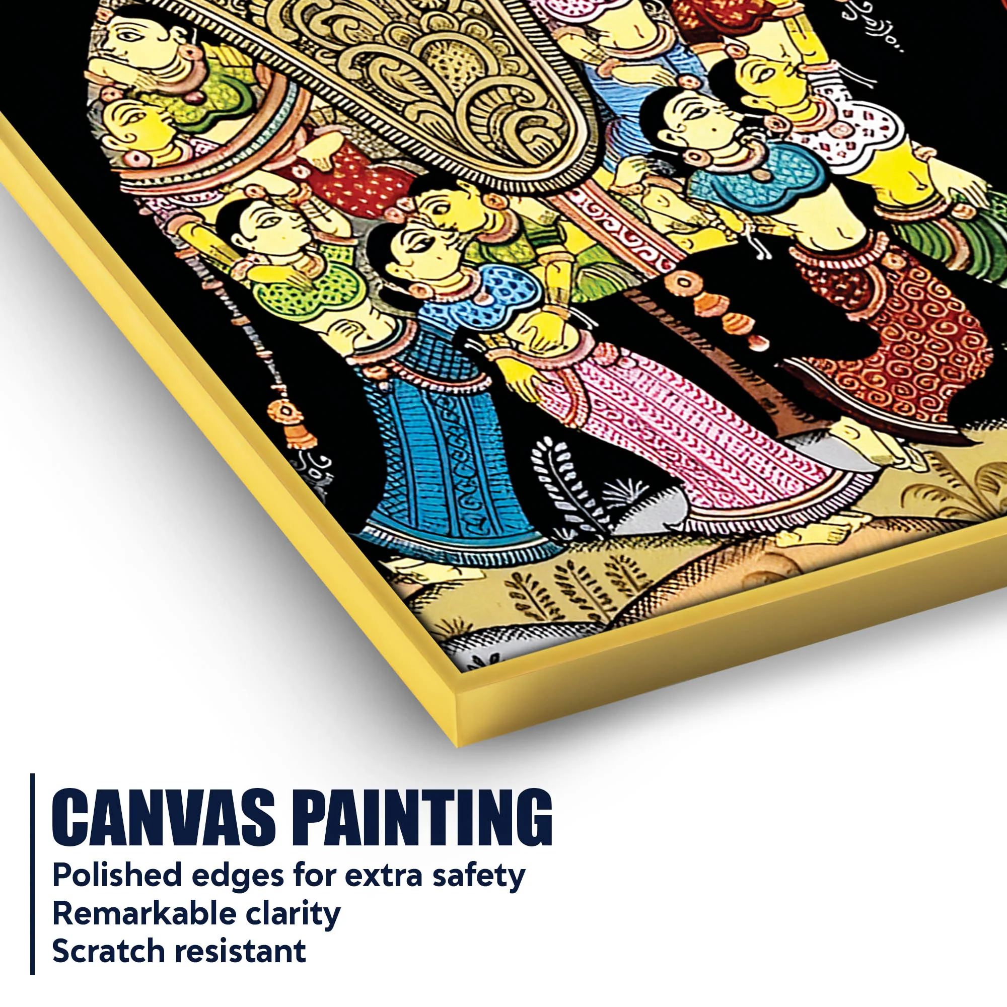 Lord Krishna Spiritual Canvas Painting | Indian Traditional Wall Decor - Image 4