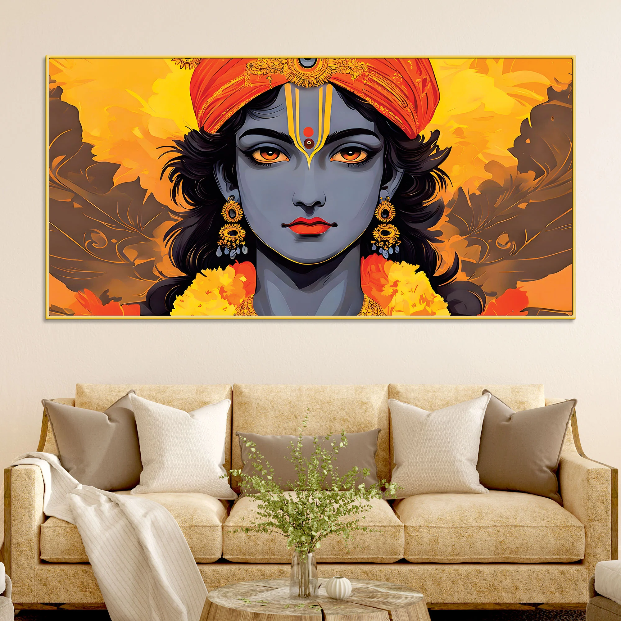 Lord Krishna Traditional Decoration Painting - Image 2