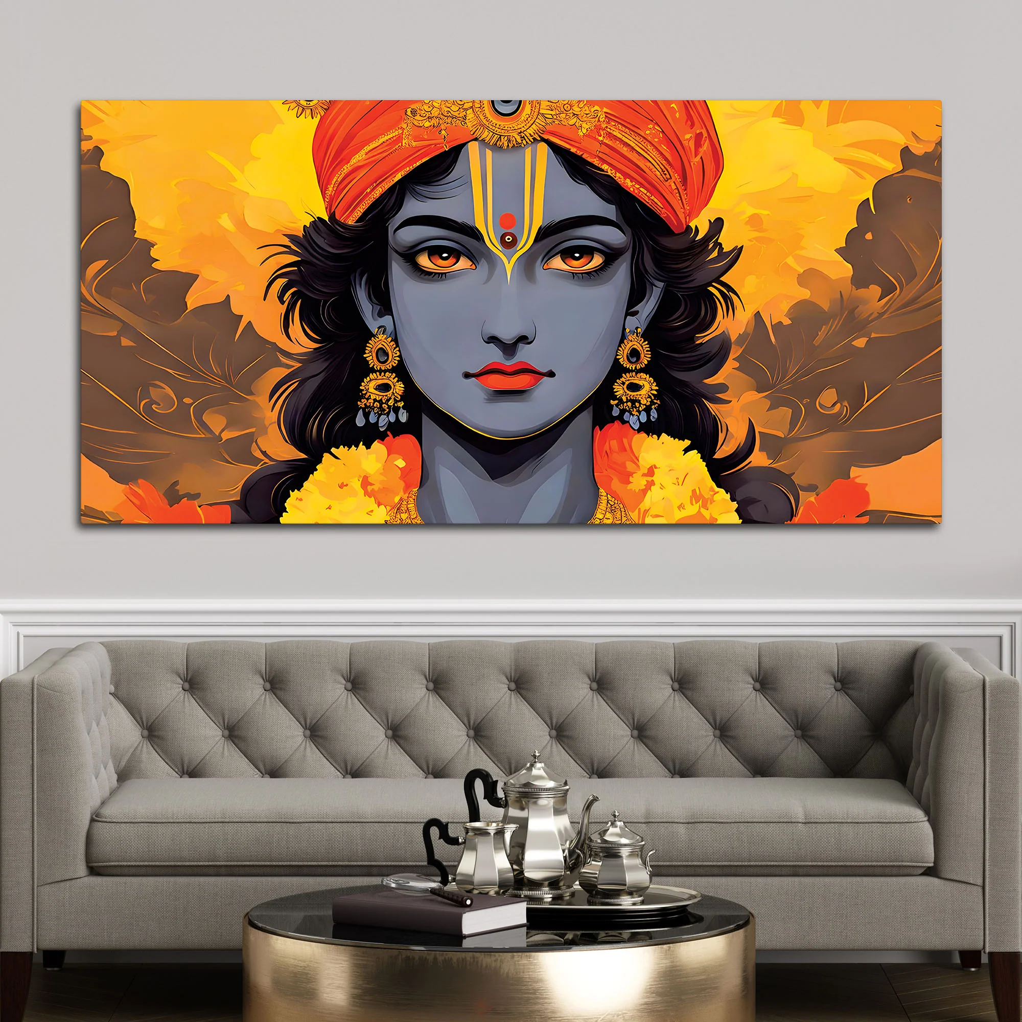 Lord Krishna Traditional Decoration Painting - Image 3