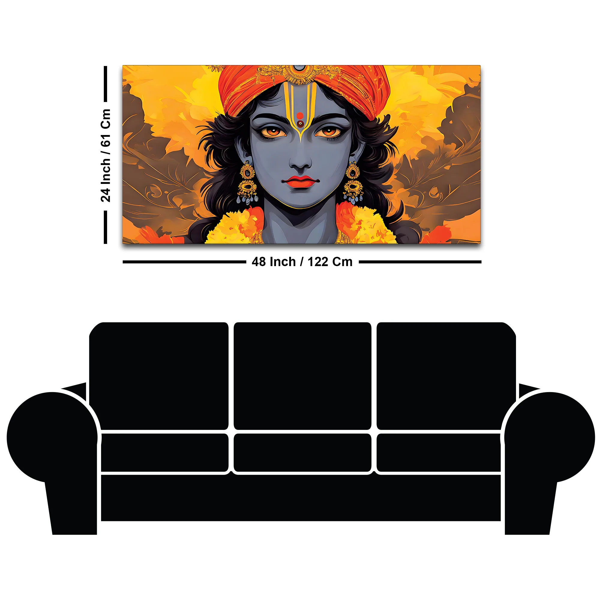 Lord Krishna Traditional Decoration Painting - Image 8