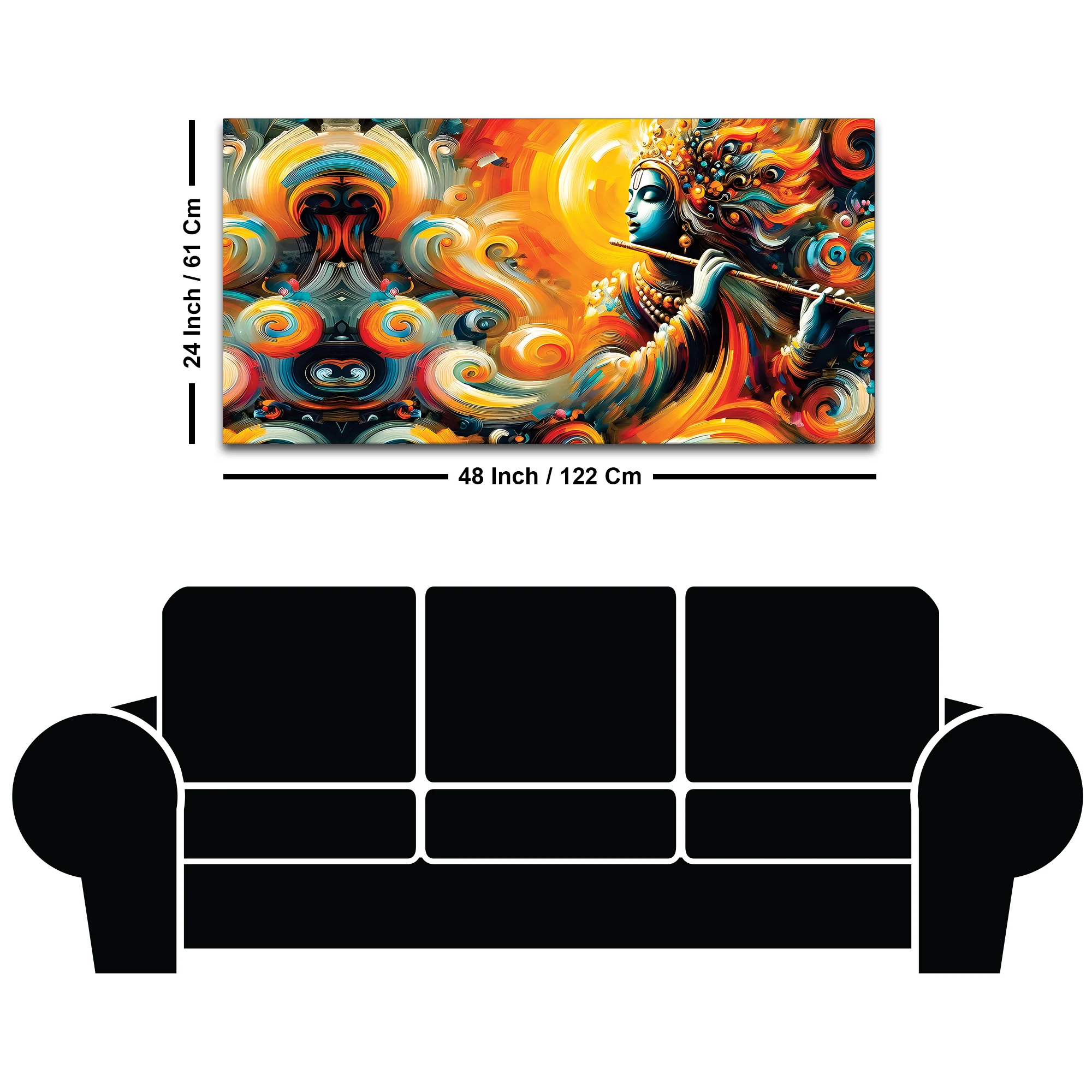 Lord Krishna Wall Painting for Living Room Décor - Image 8
