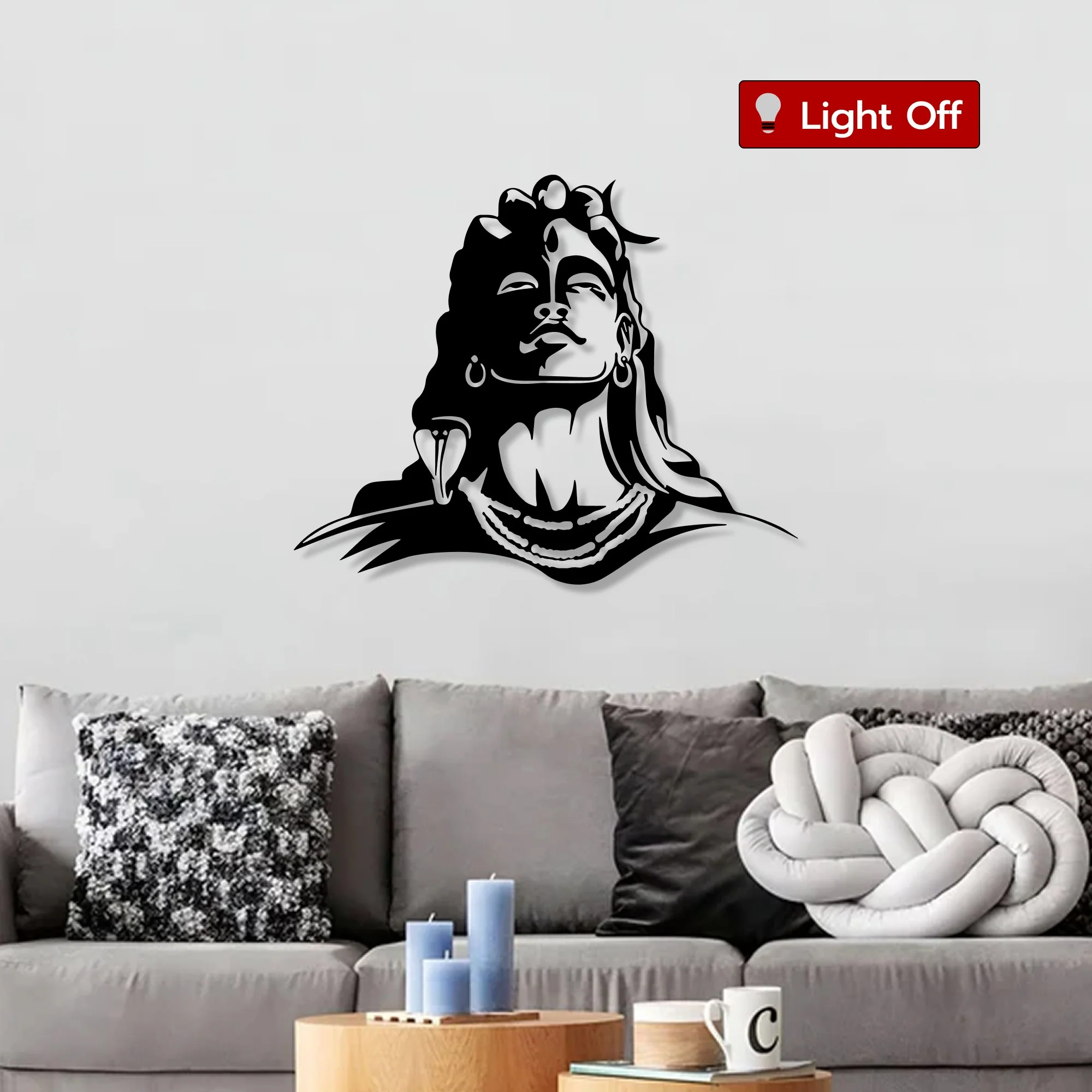 Lord Mahadev Adiyogi Metal Art Devotion Wall Decor - Image 2