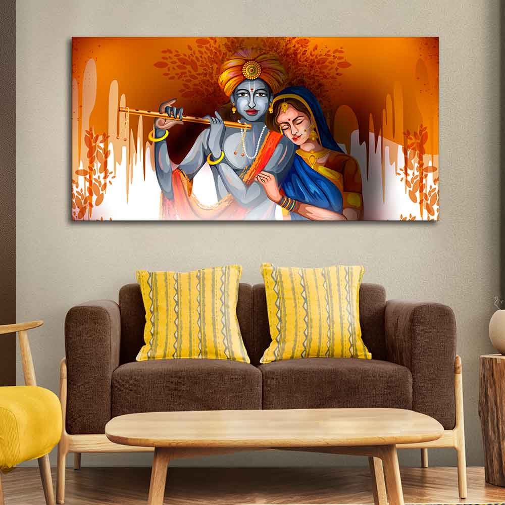 Lord Radha Krishna Beautiful Canvas Wall Painting - Image 2