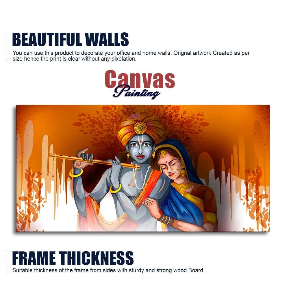 Lord Radha Krishna Beautiful Canvas Wall Painting - Image 6
