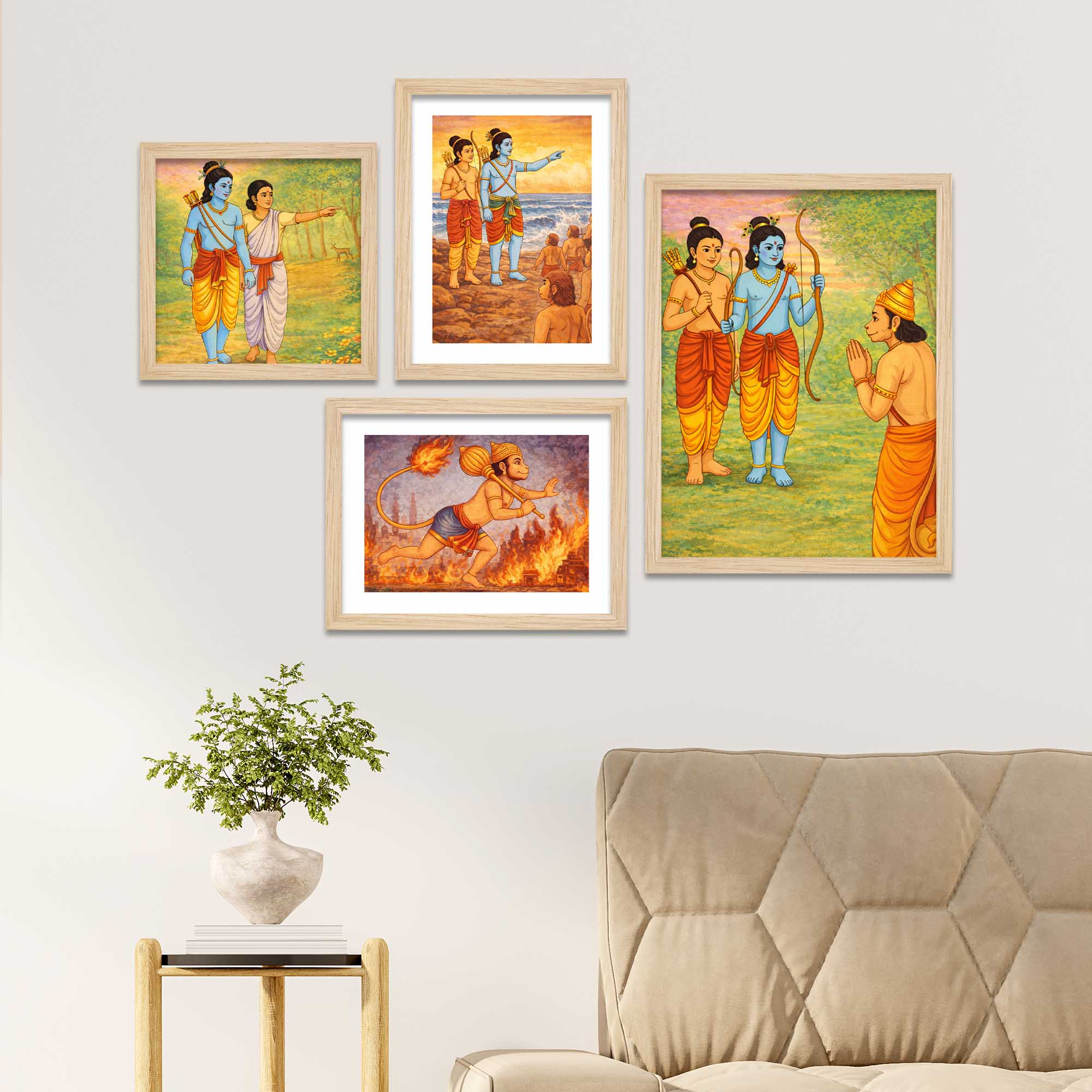 Lord Rama Ramayana Wall Frame Set of Four