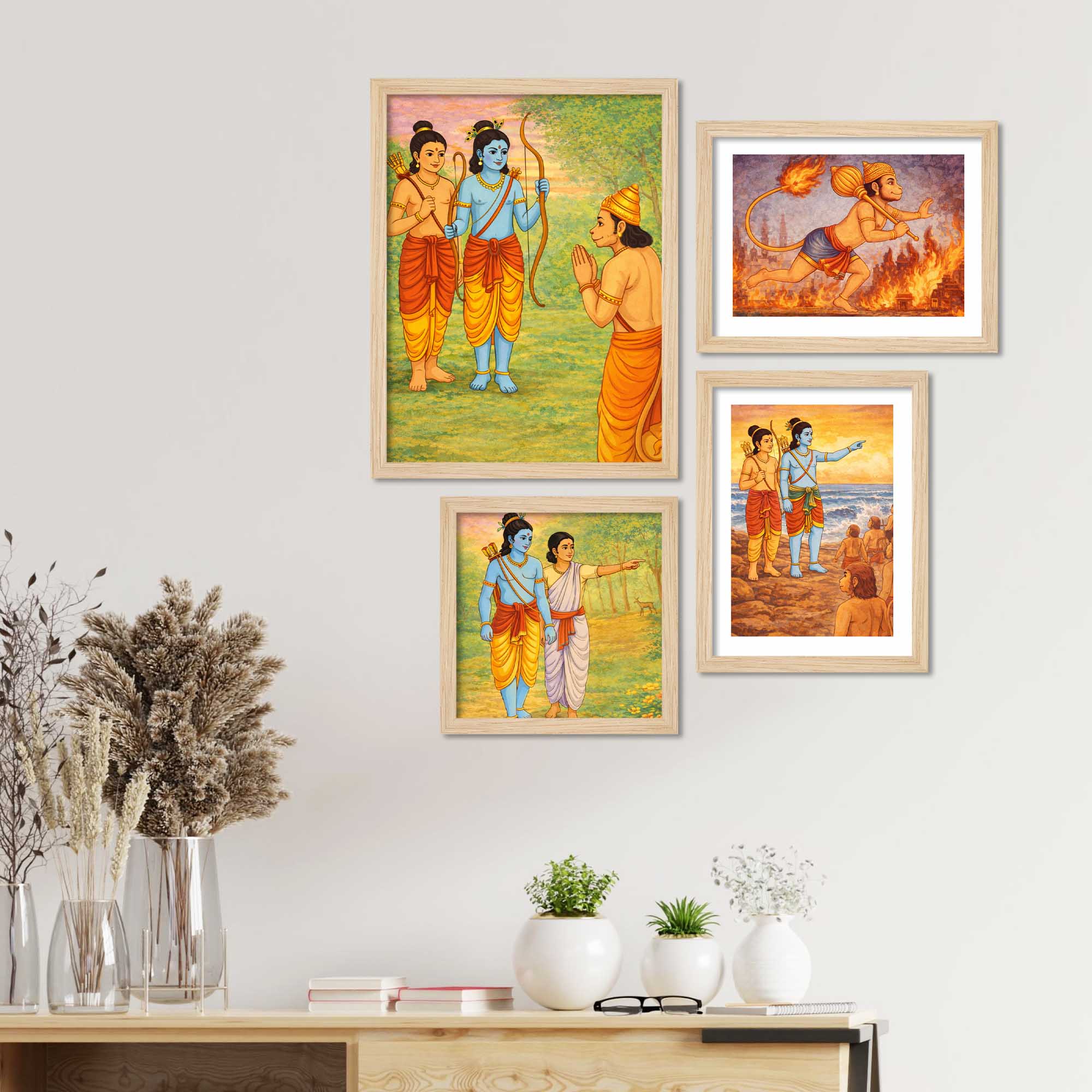 Lord Rama Ramayana Wall Frame Set of Four - Image 2