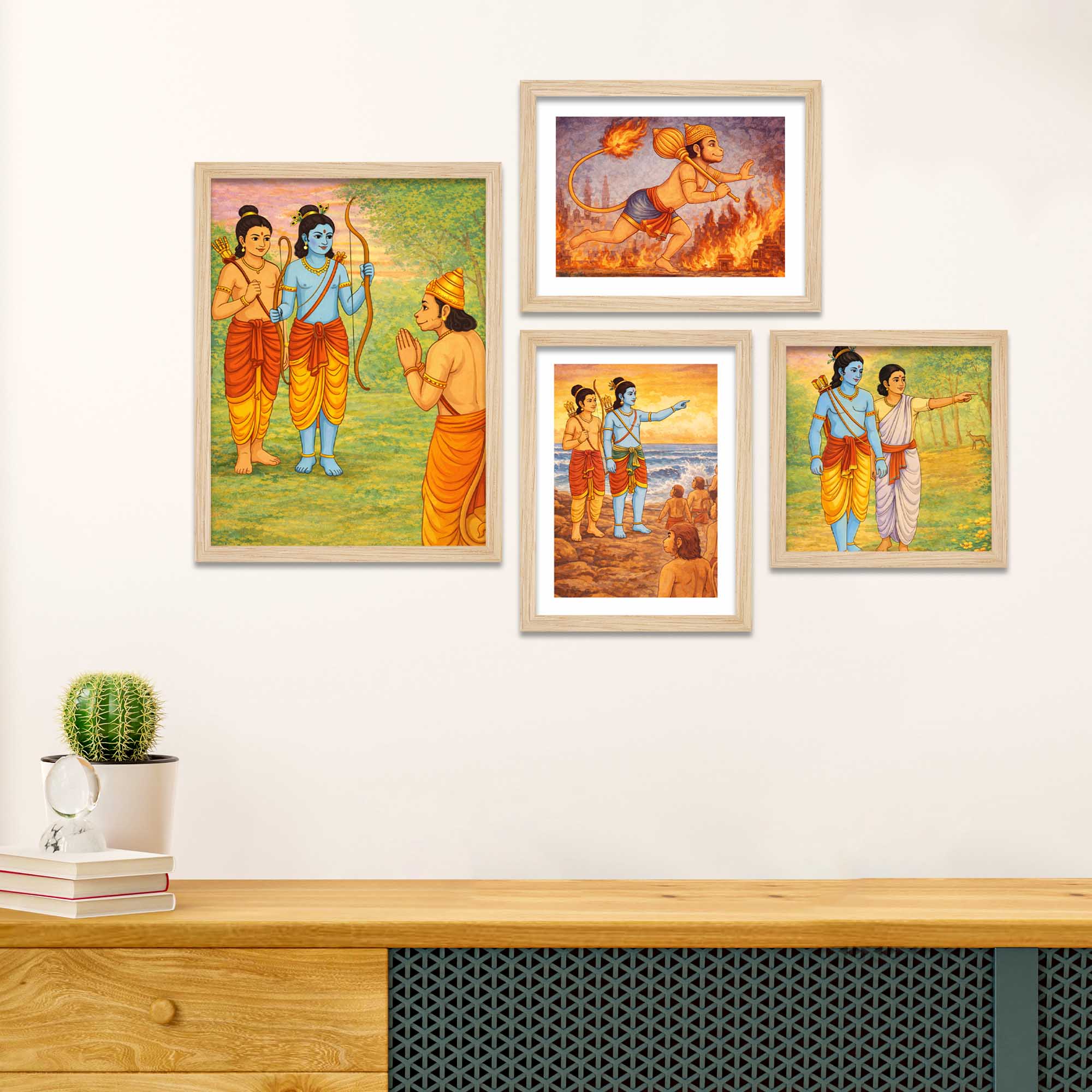 Lord Rama Ramayana Wall Frame Set of Four - Image 3