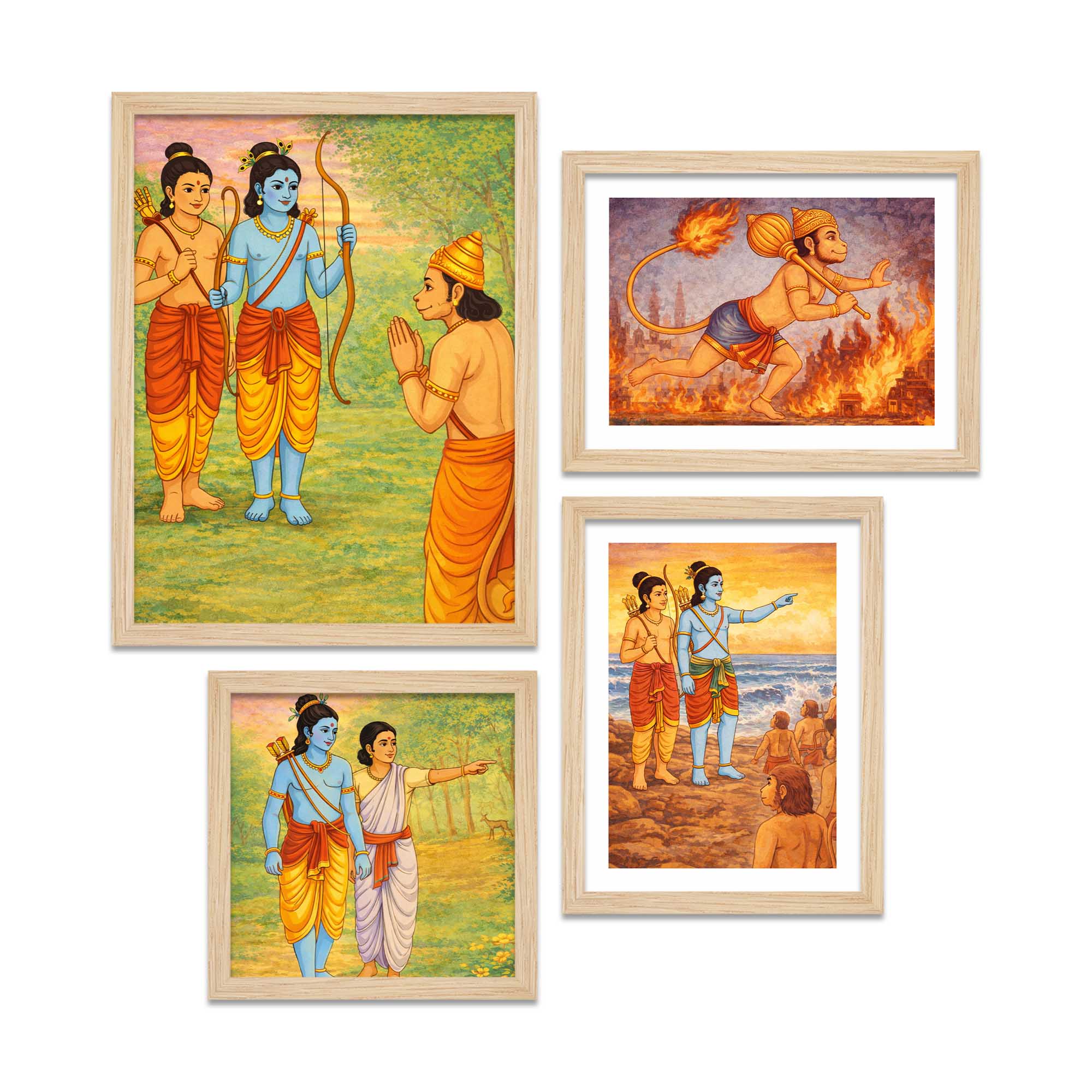 Lord Rama Ramayana Wall Frame Set of Four - Image 4
