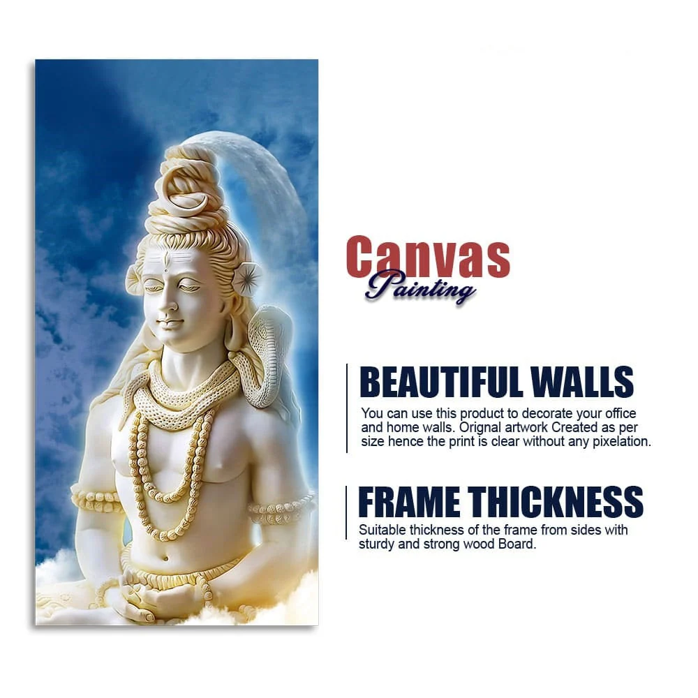Lord Shiv Shankar Canvas Wall Painting - Image 6