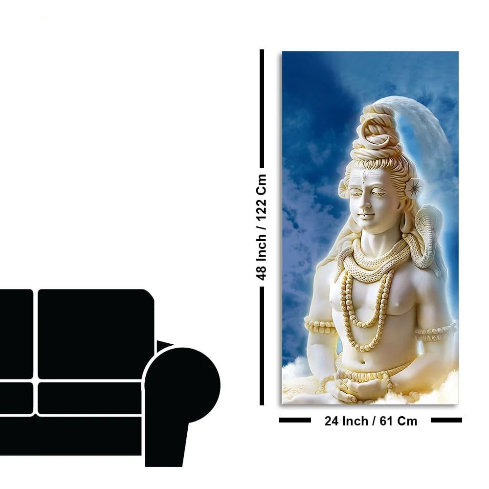 Lord Shiv Shankar Canvas Wall Painting - Image 7