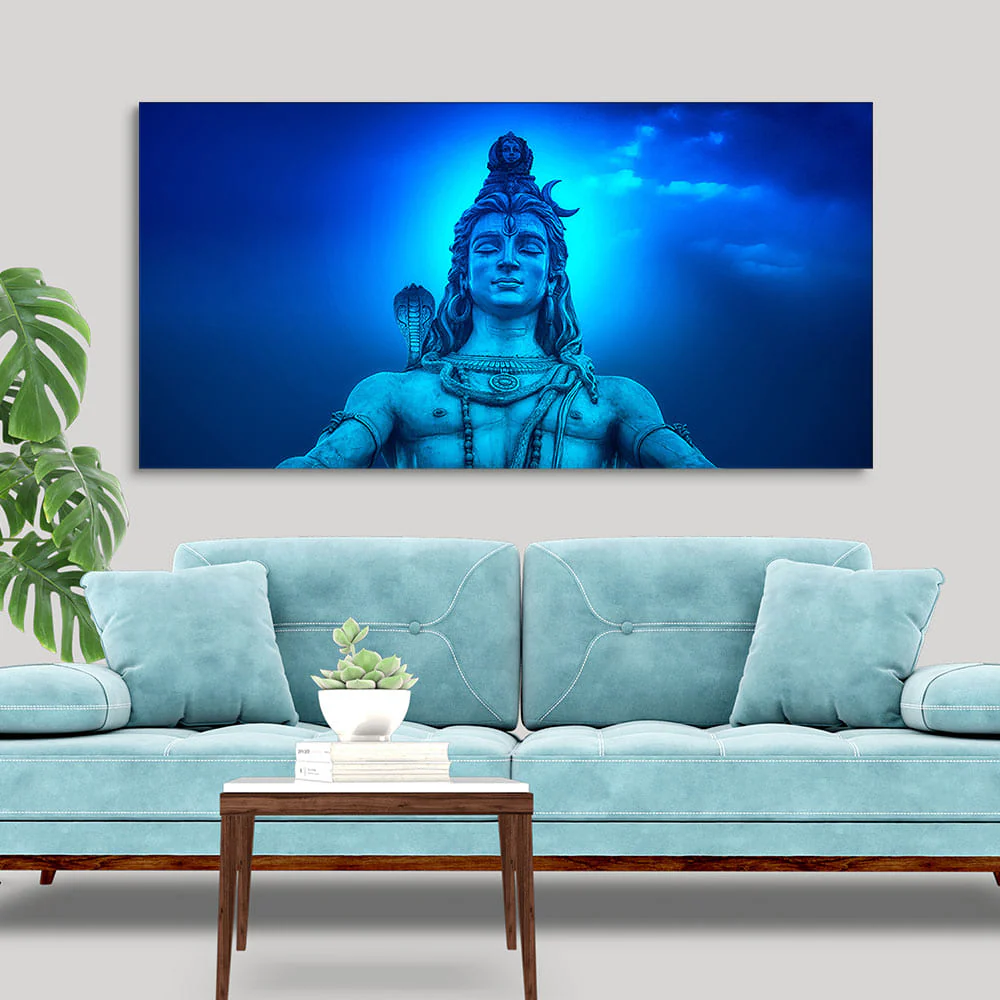 Lord Shiv Shankar Meditating Wall Painting - Image 2
