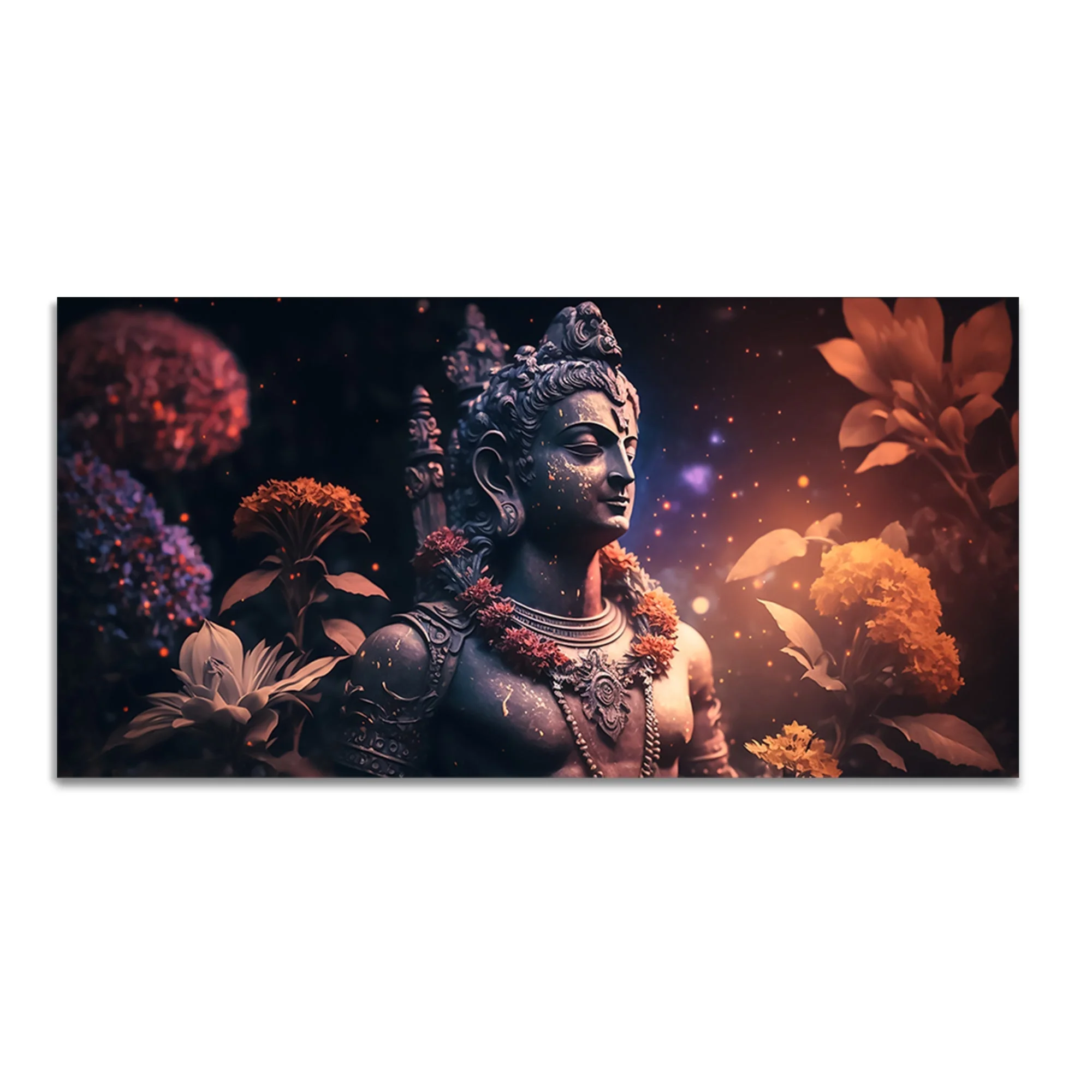 Lord Shiv Shankar Statue Premium Canvas Wall Painting - Image 4
