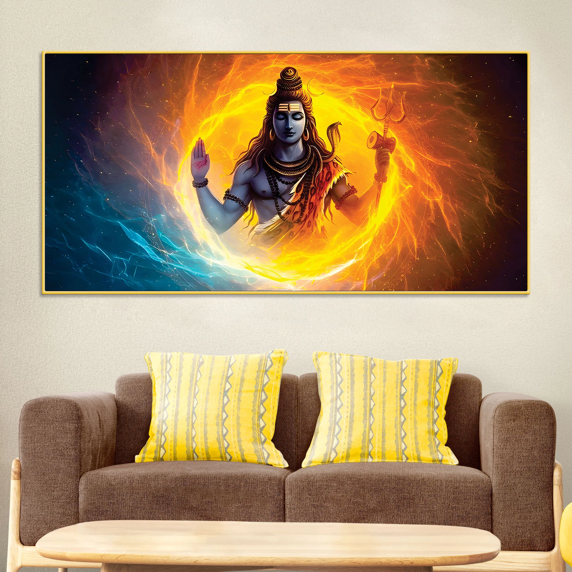 Lord Shiva Canvas Painting for Calm and Positive Wall Décor
