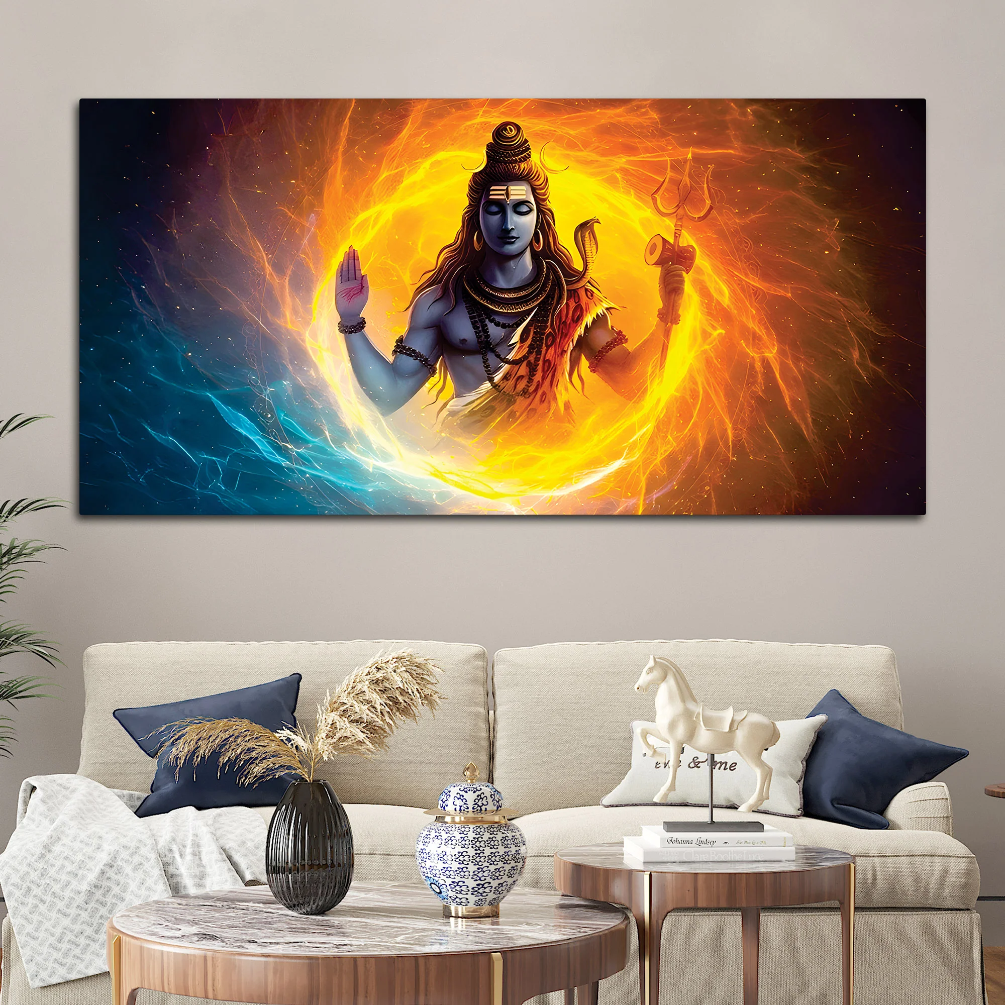 Lord Shiva Canvas Painting for Calm and Positive Wall Décor - Image 3