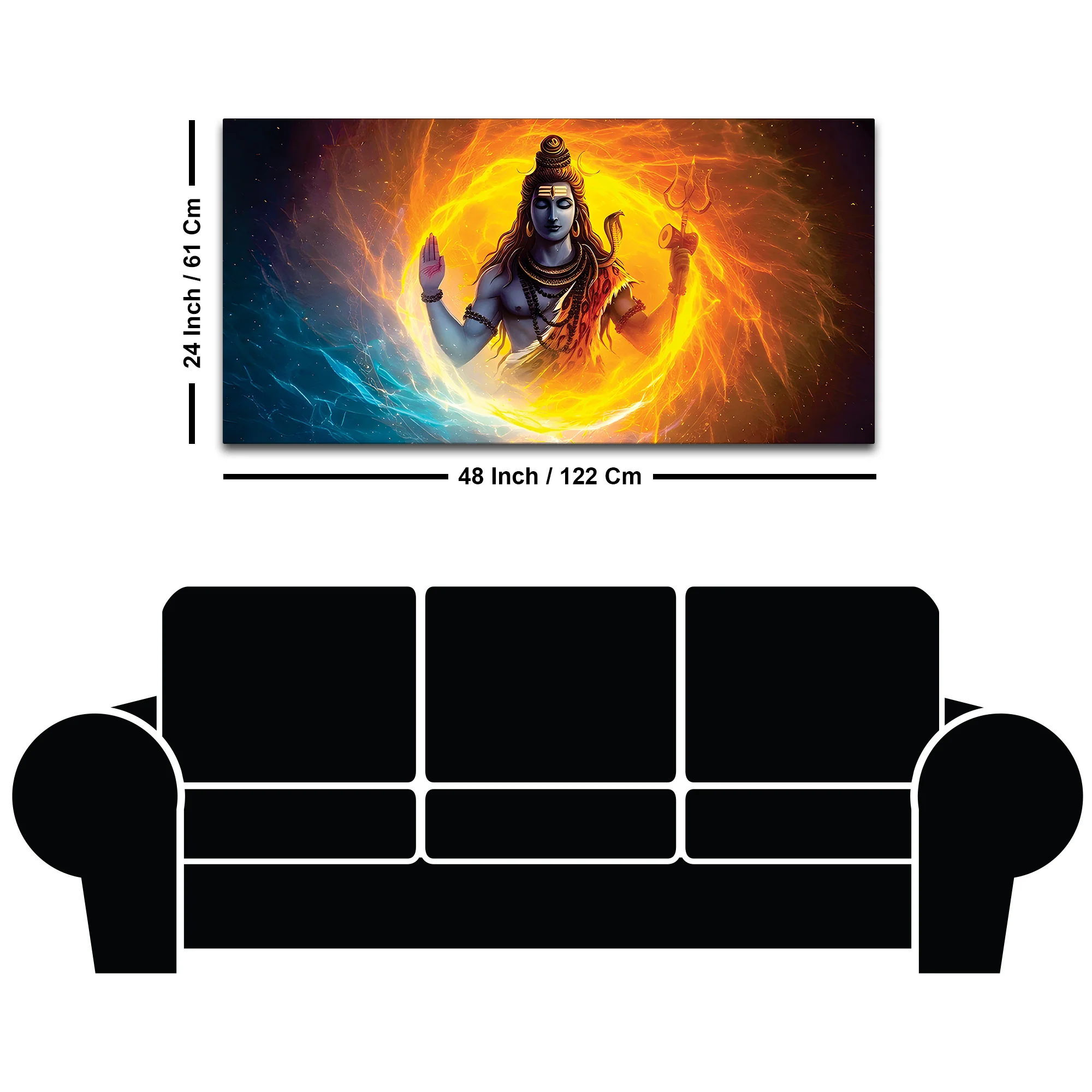 Lord Shiva Canvas Painting for Calm and Positive Wall Décor - Image 8