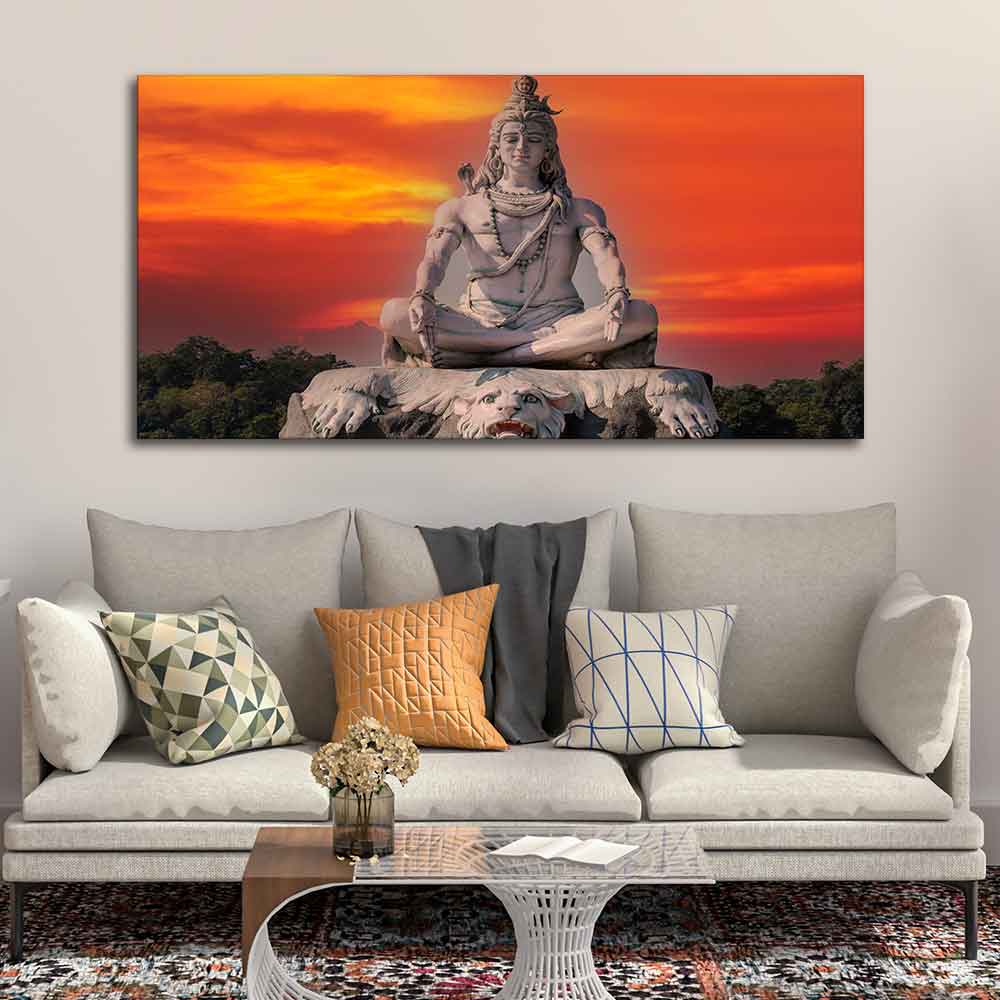 Lord Shiva Meditating Wall Painting - Image 4