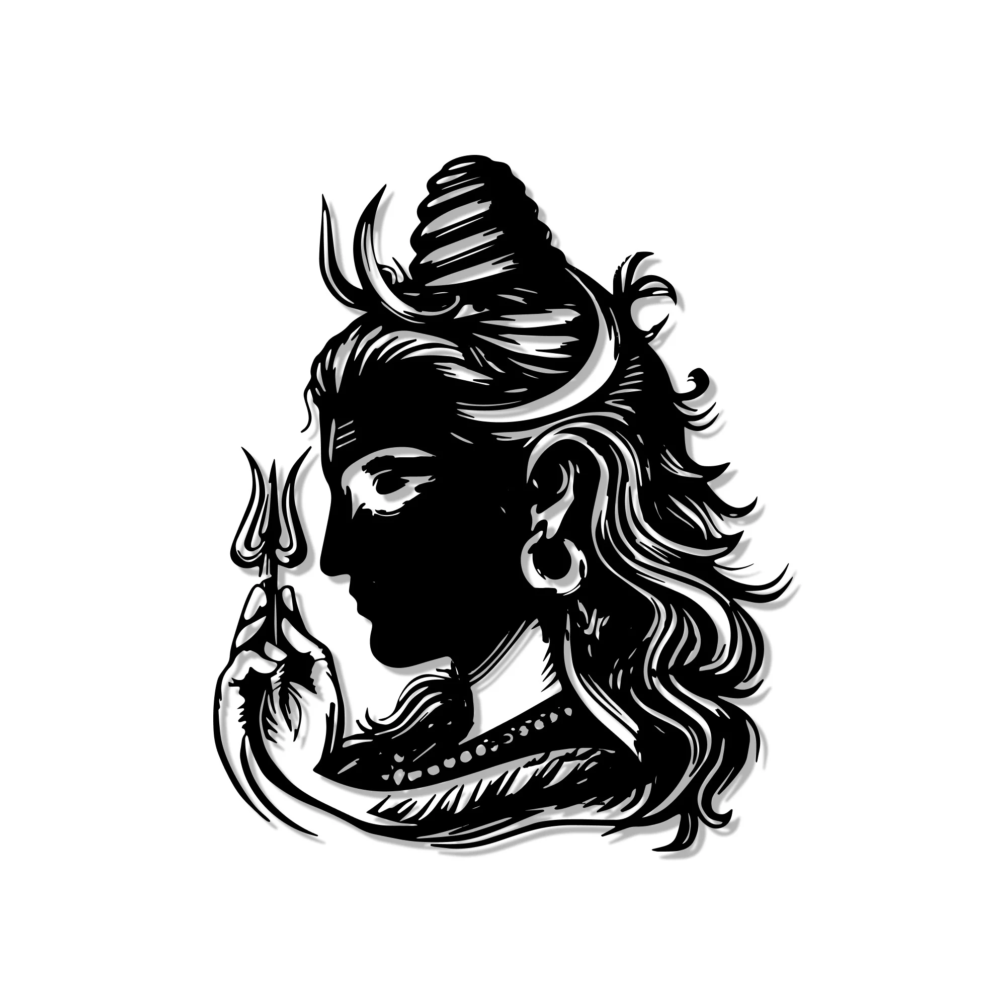 Lord Shiva Modern Art Metal Art Devotion Wall Decor - Image 3