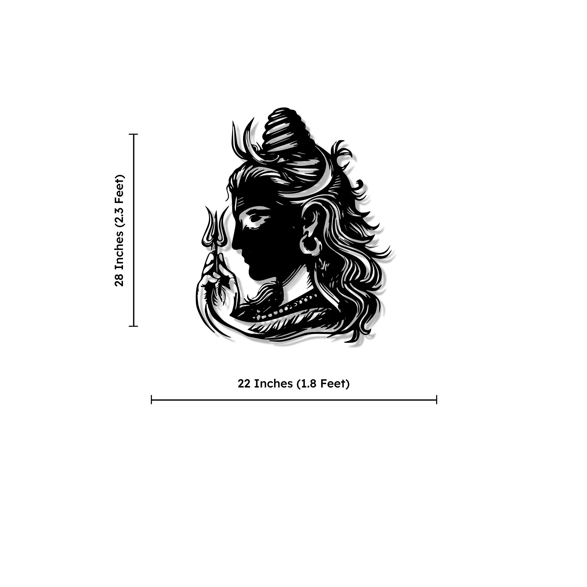 Lord Shiva Modern Art Metal Art Devotion Wall Decor - Image 4