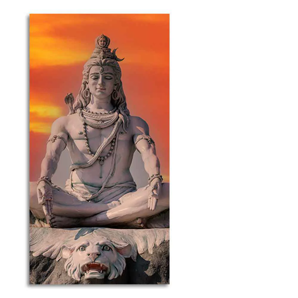Lord Shiva Sculpture Canvas Wall Painting for Hall - Image 6