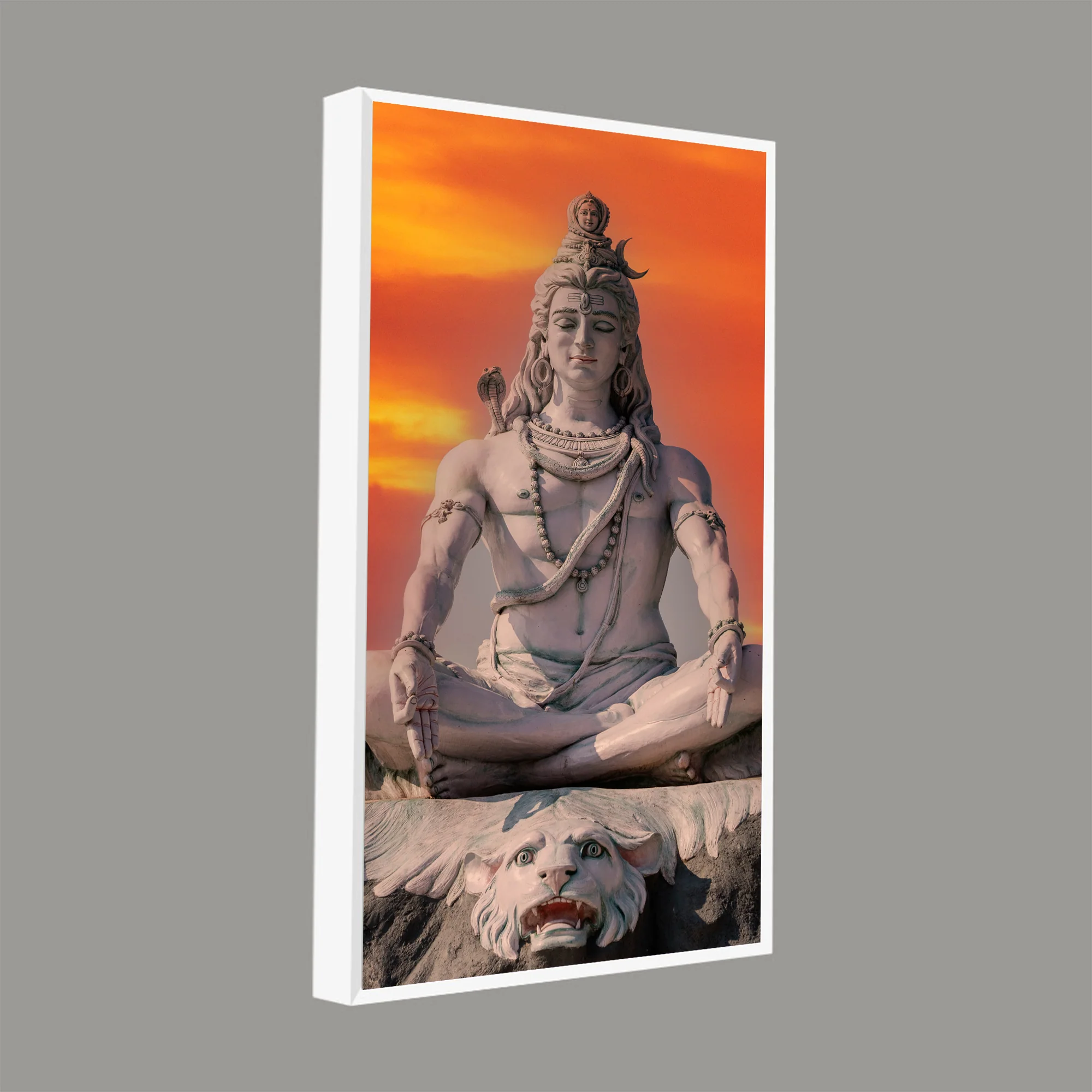 Lord Shiva Sculpture Canvas Wall Painting for Hall - Image 7