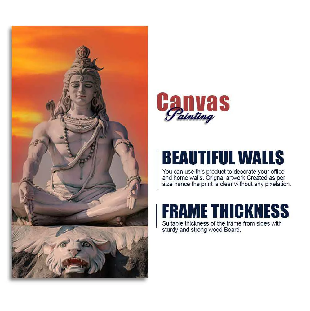 Lord Shiva Sculpture Canvas Wall Painting for Hall - Image 8