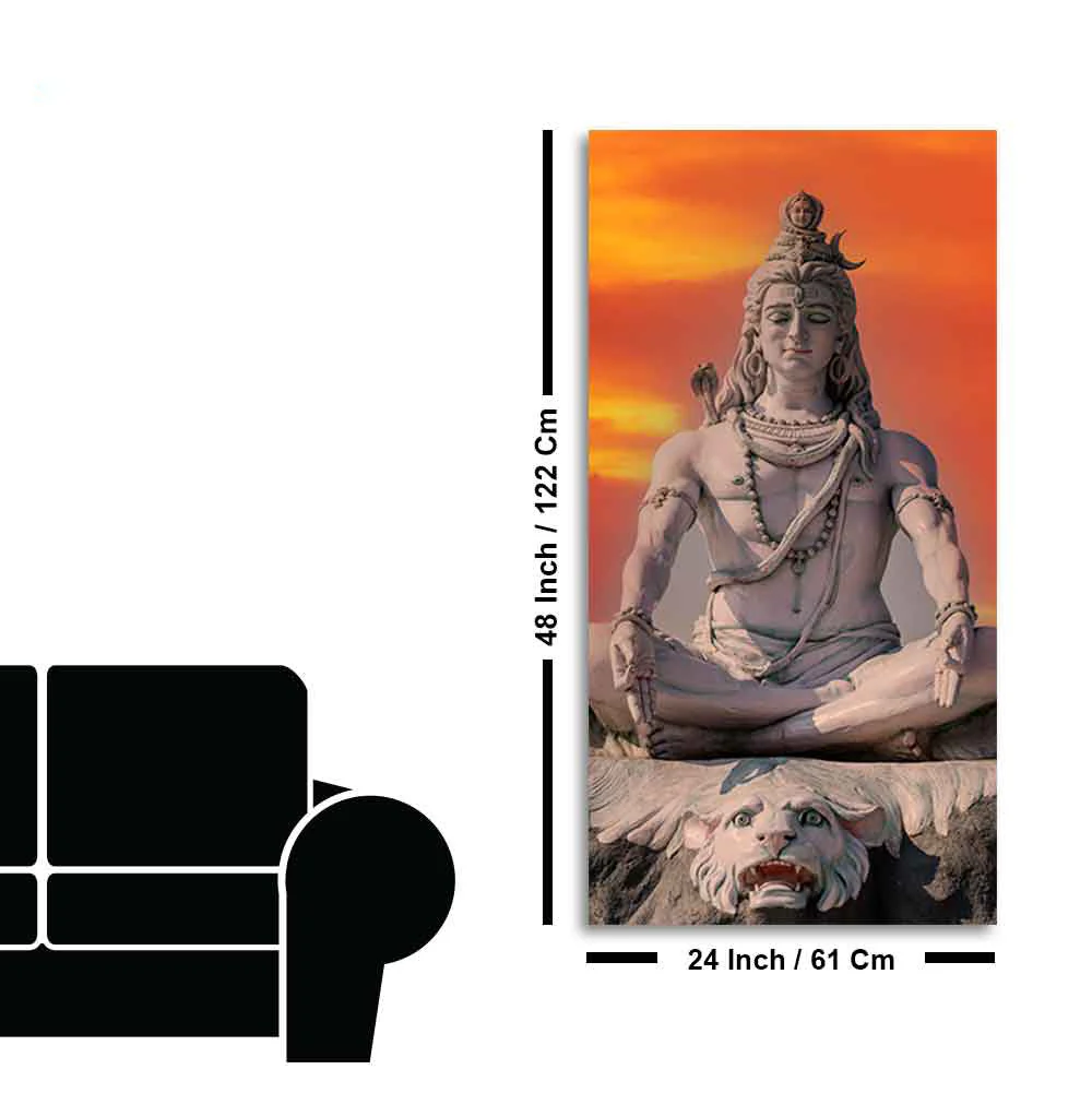 Lord Shiva Sculpture Canvas Wall Painting for Hall - Image 9