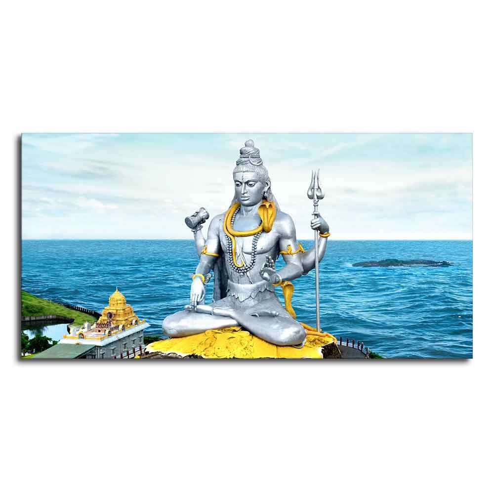 Lord Shiva Statue Canvas Wall Painting - Image 5