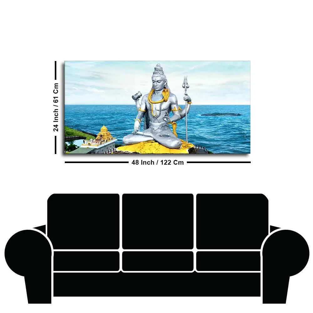 Lord Shiva Statue Canvas Wall Painting - Image 7