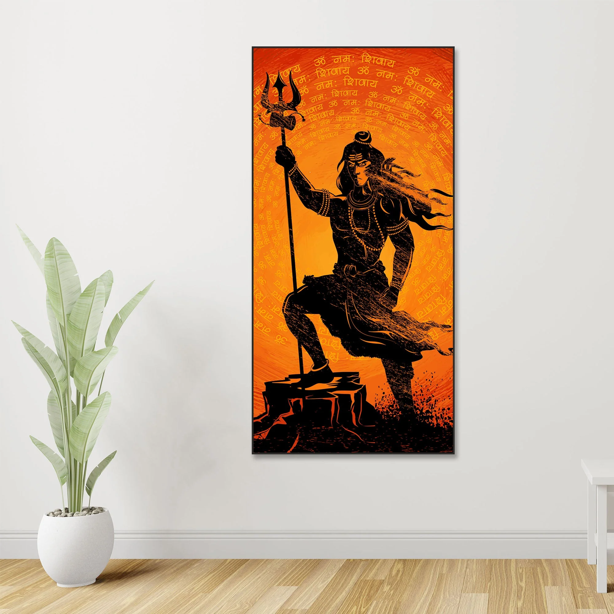 Lord Shiva with Trishul Floating Canvas Wall Painting - Image 2