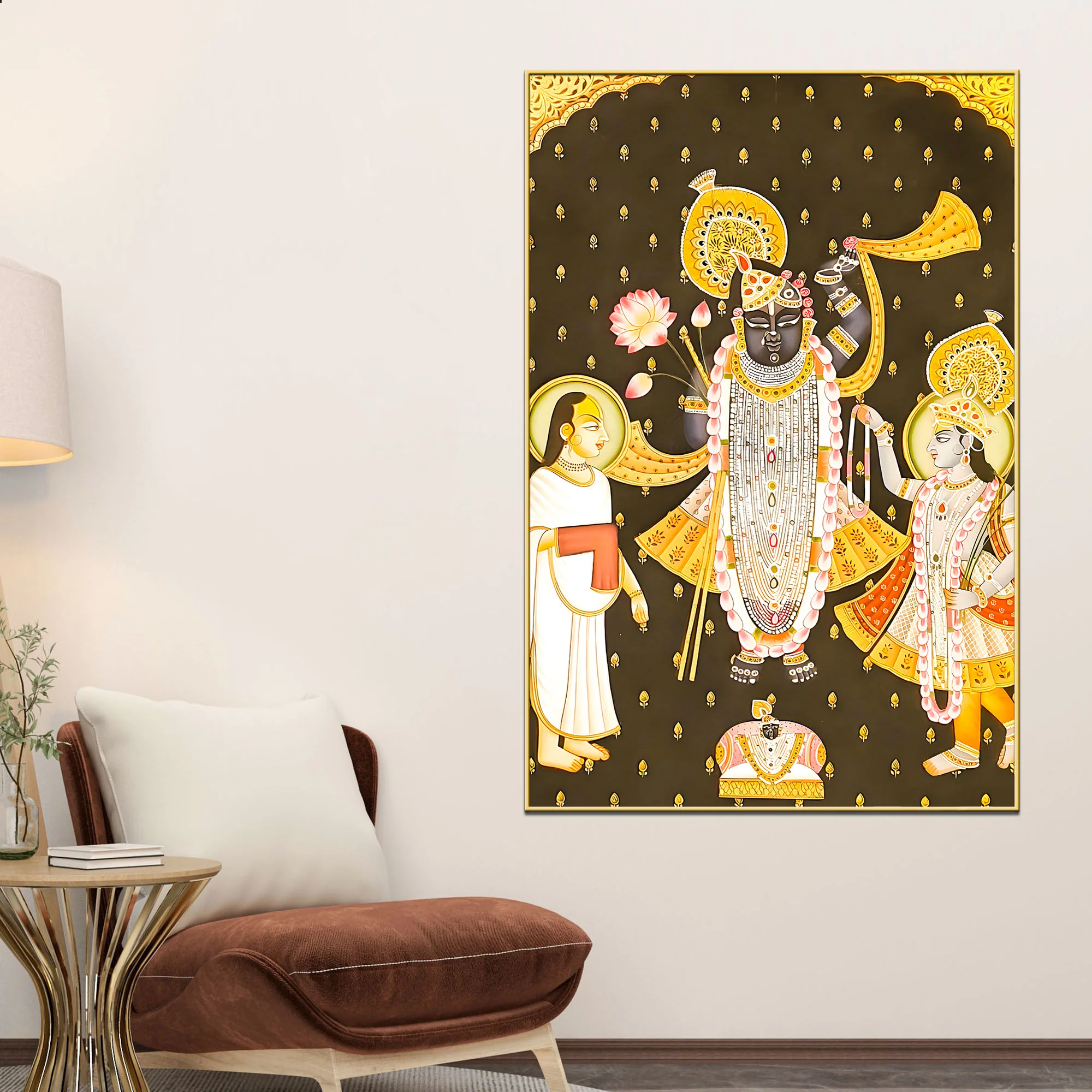 Lord Shreenath Ji Nathdwara Devotional Canvas Wall Painting - Image 2