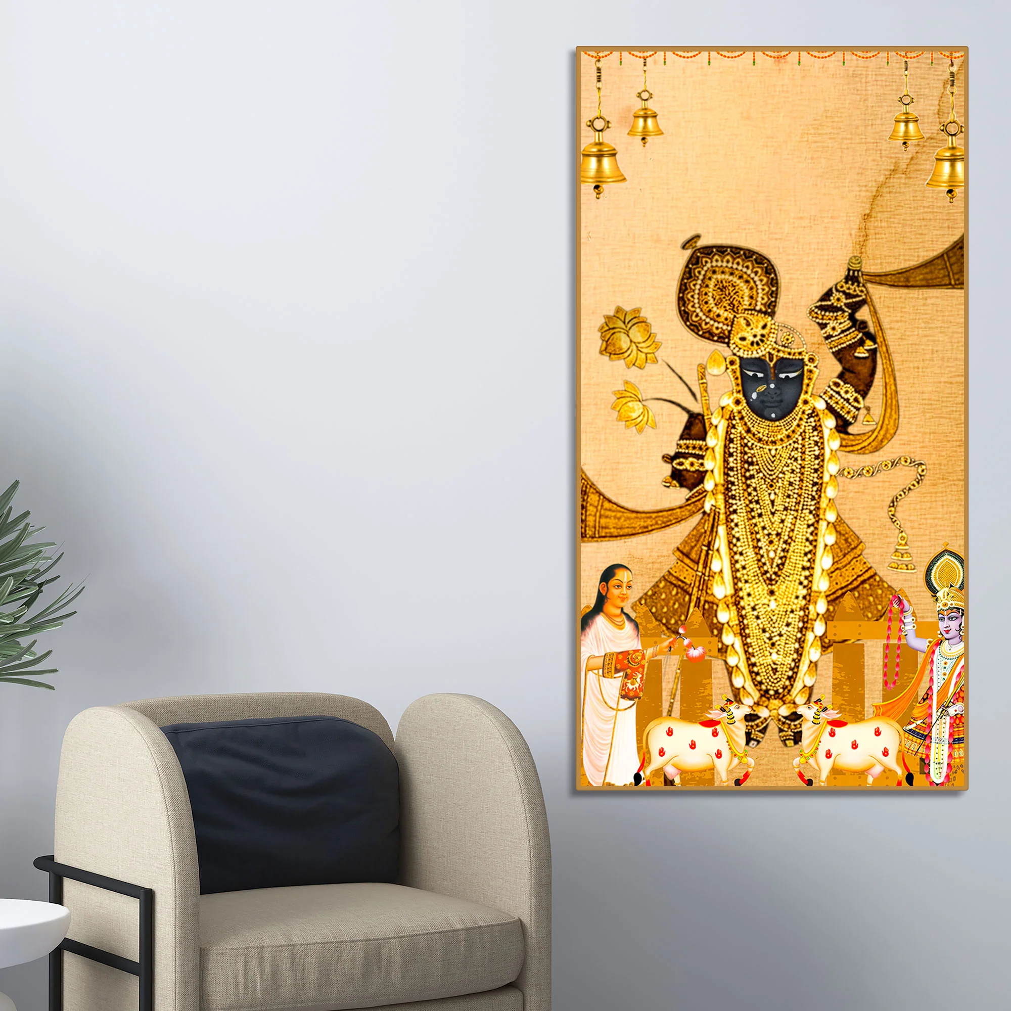 Lord Shreenathji Nathdwara Canvas Painting | Devotional Wall Art - Image 2