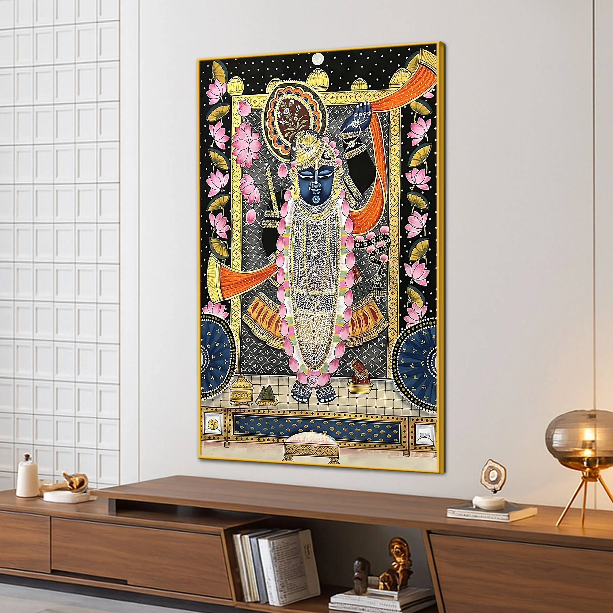 Lord Shreenathji Nathdwara Style Canvas Wall Painting for Home & Temple - Image 3