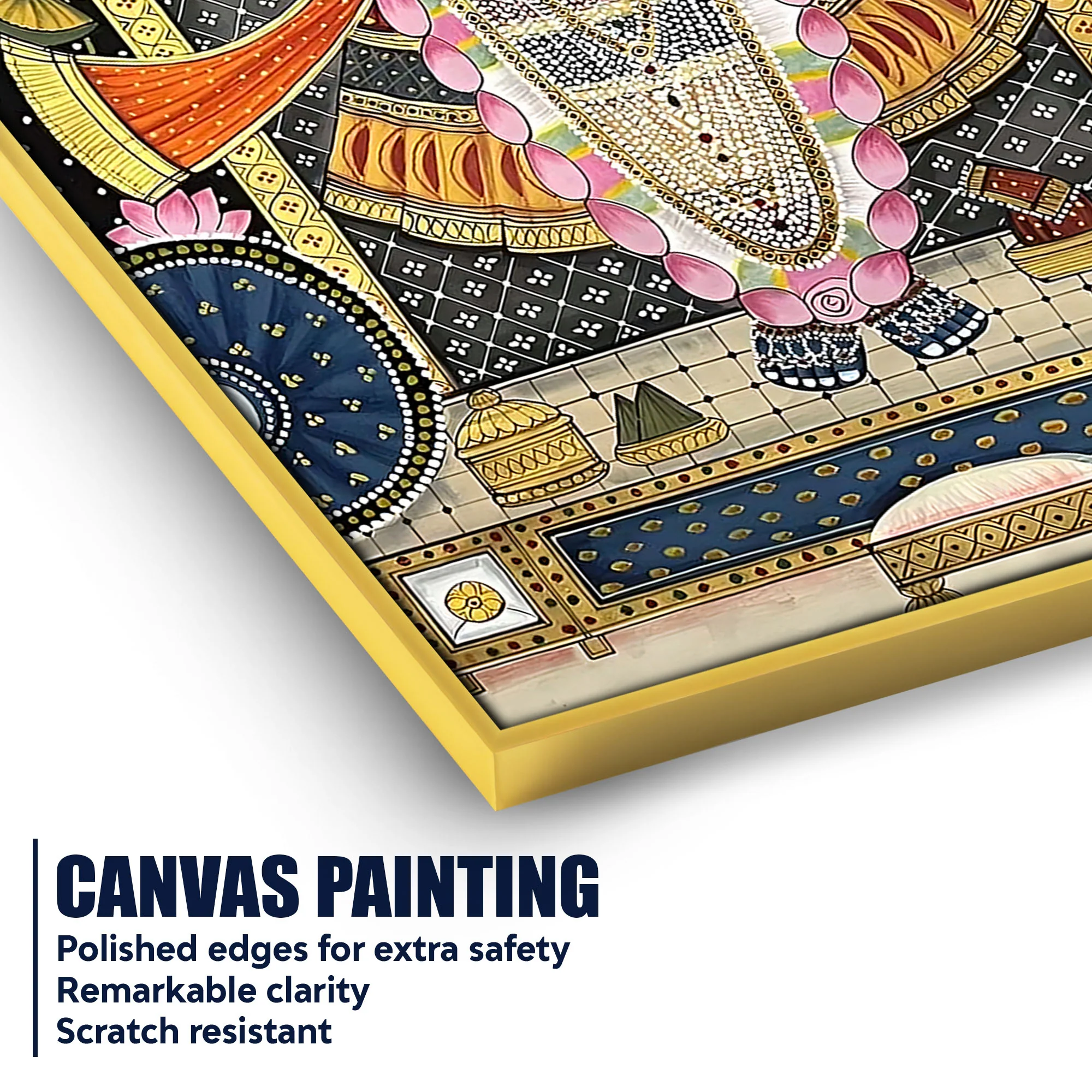 Lord Shreenathji Nathdwara Style Canvas Wall Painting for Home & Temple - Image 4