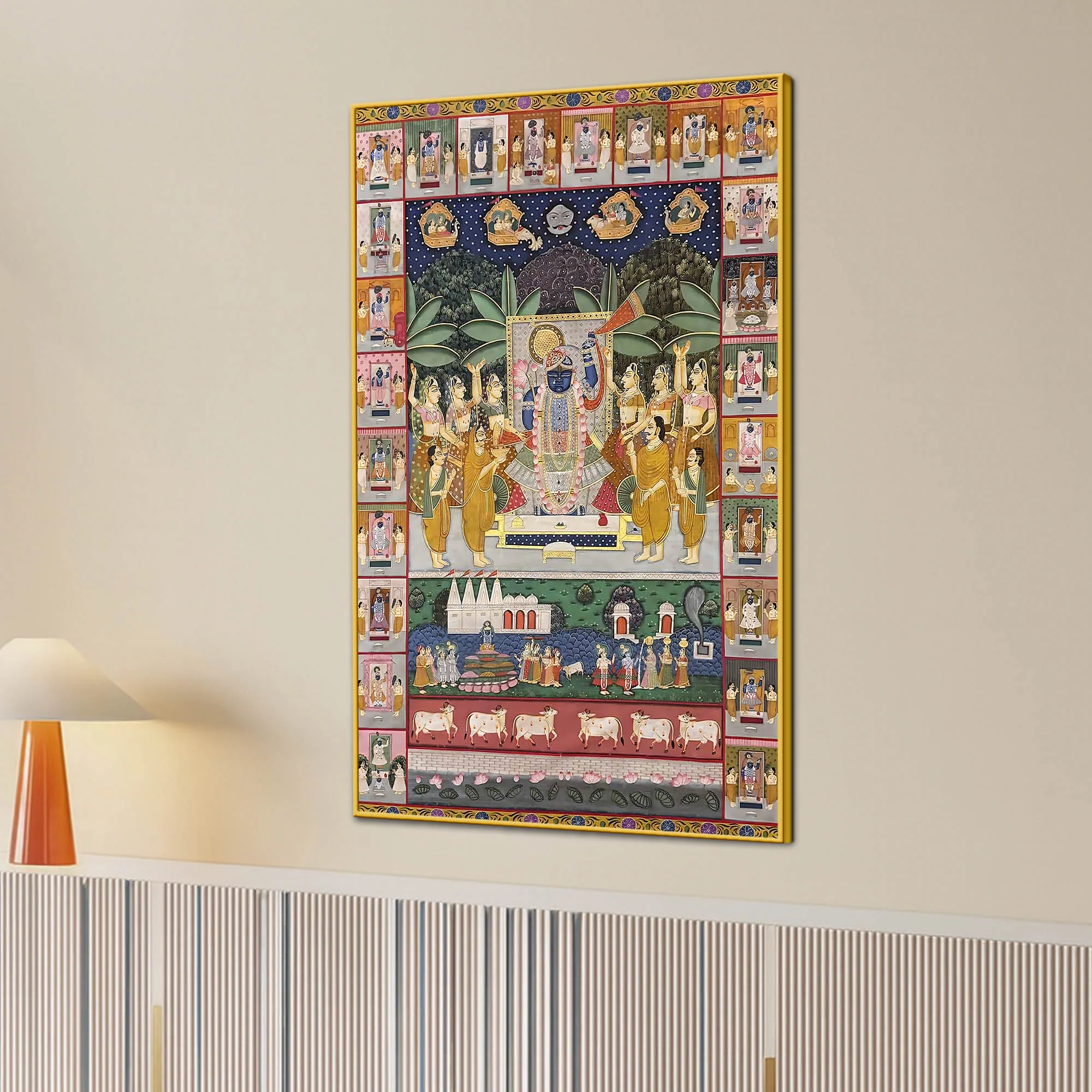 Lord Shreenathji Traditional Canvas Wall Painting for Home & Temple - Image 3