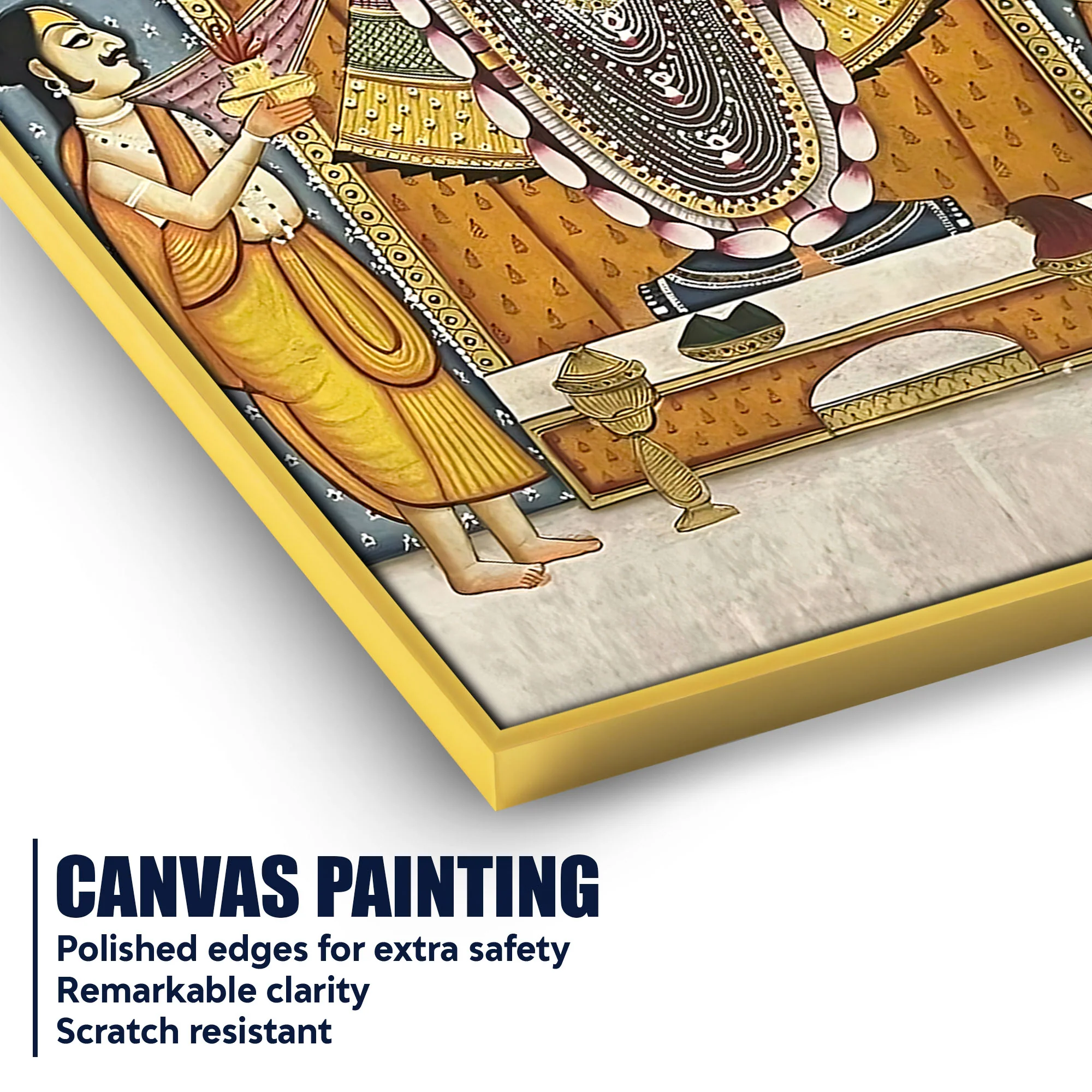 Lord Shreenathji Traditional Pichwai Canvas Wall Painting for Home Decor - Image 4