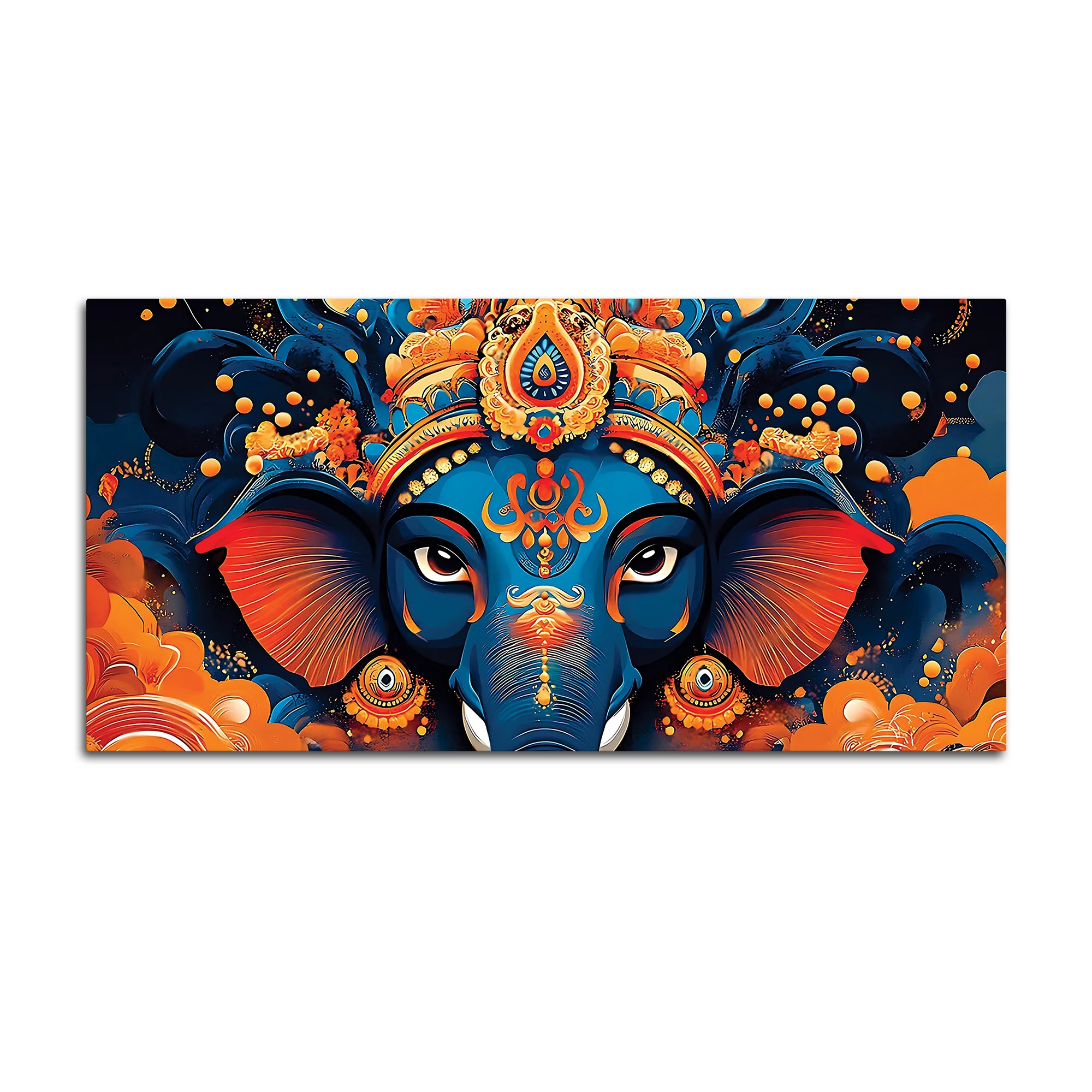 Lord Shri Ganesha Divine Face Abstract Canvas Wall Painting for Home & Office – Contemporary Spiritual Wall Art - Image 4