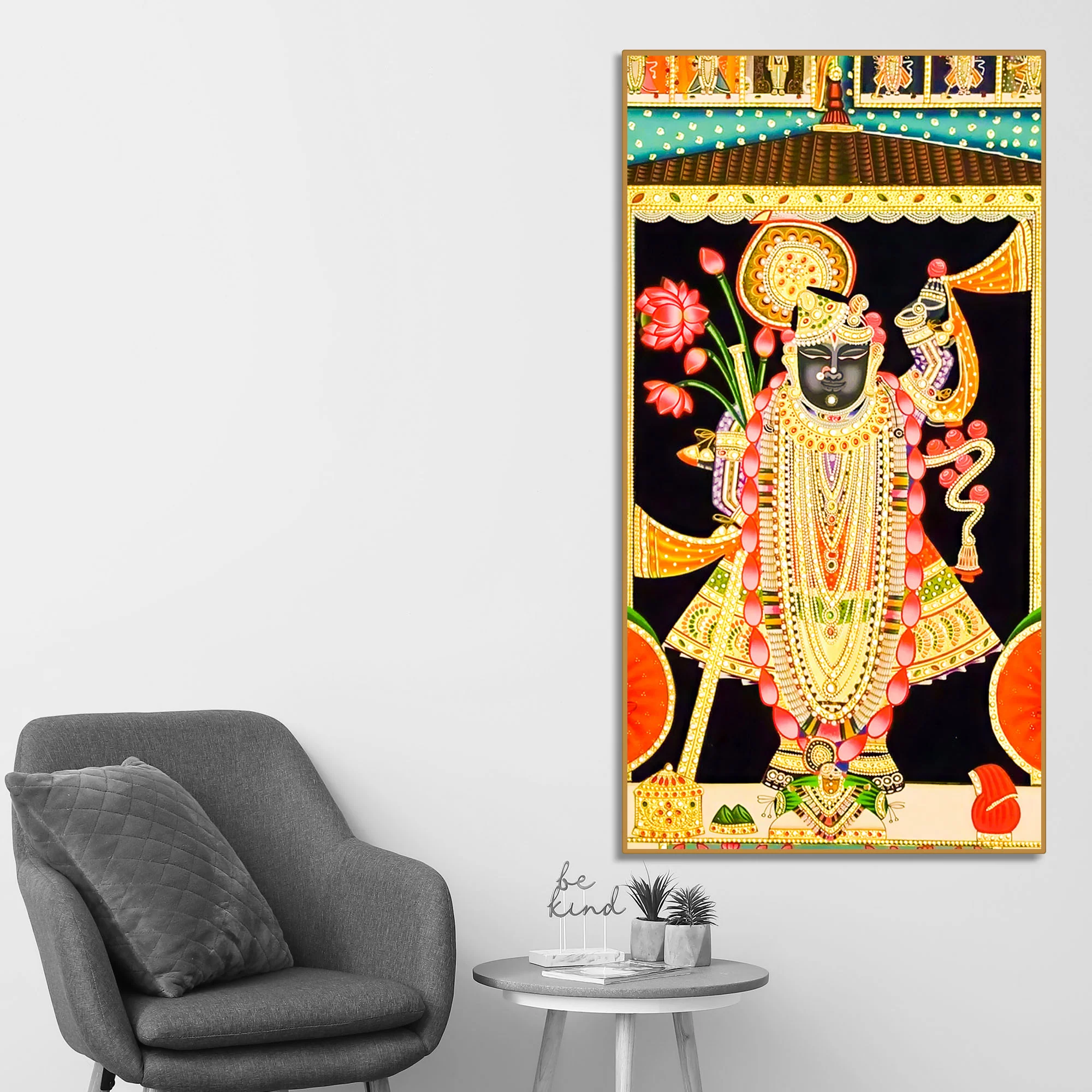 Lord shrinath Ji Canvas Painting | Traditional Hindu Wall Art for Home Decor - Image 2
