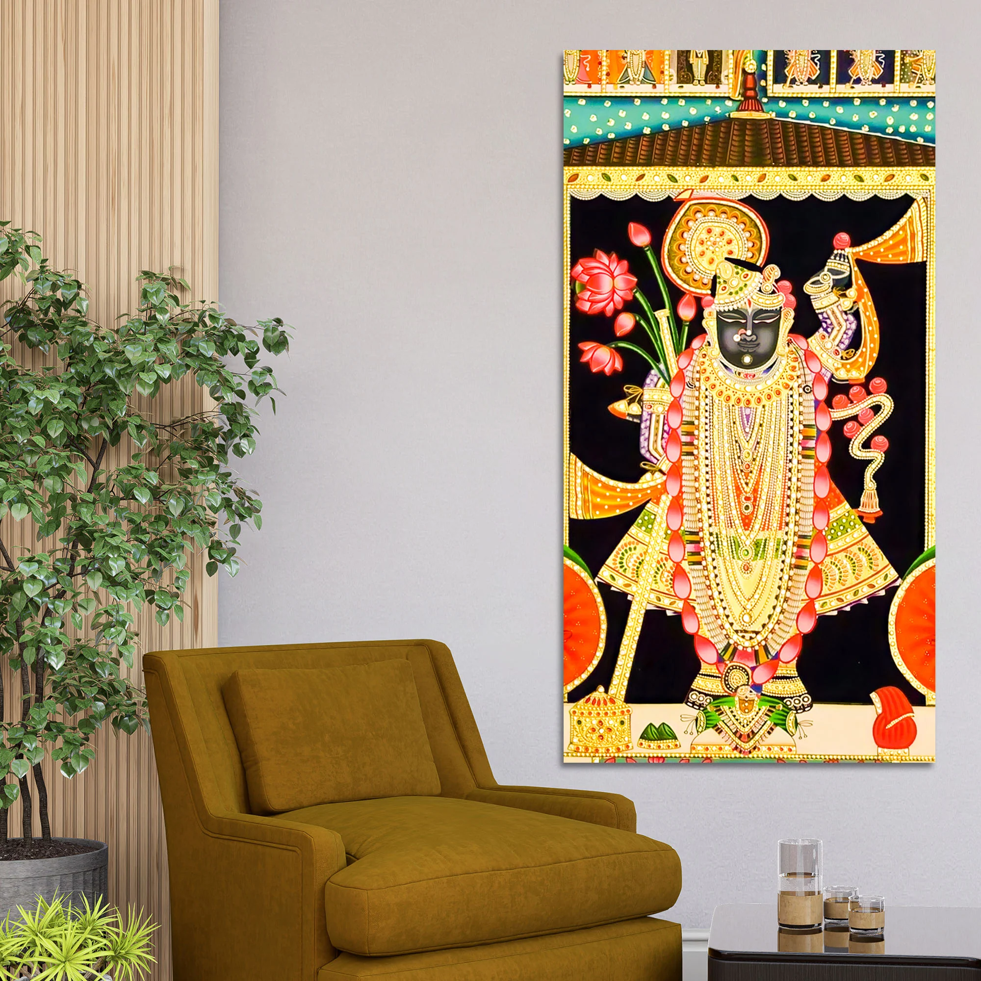 Lord shrinath Ji Canvas Painting | Traditional Hindu Wall Art for Home Decor - Image 3