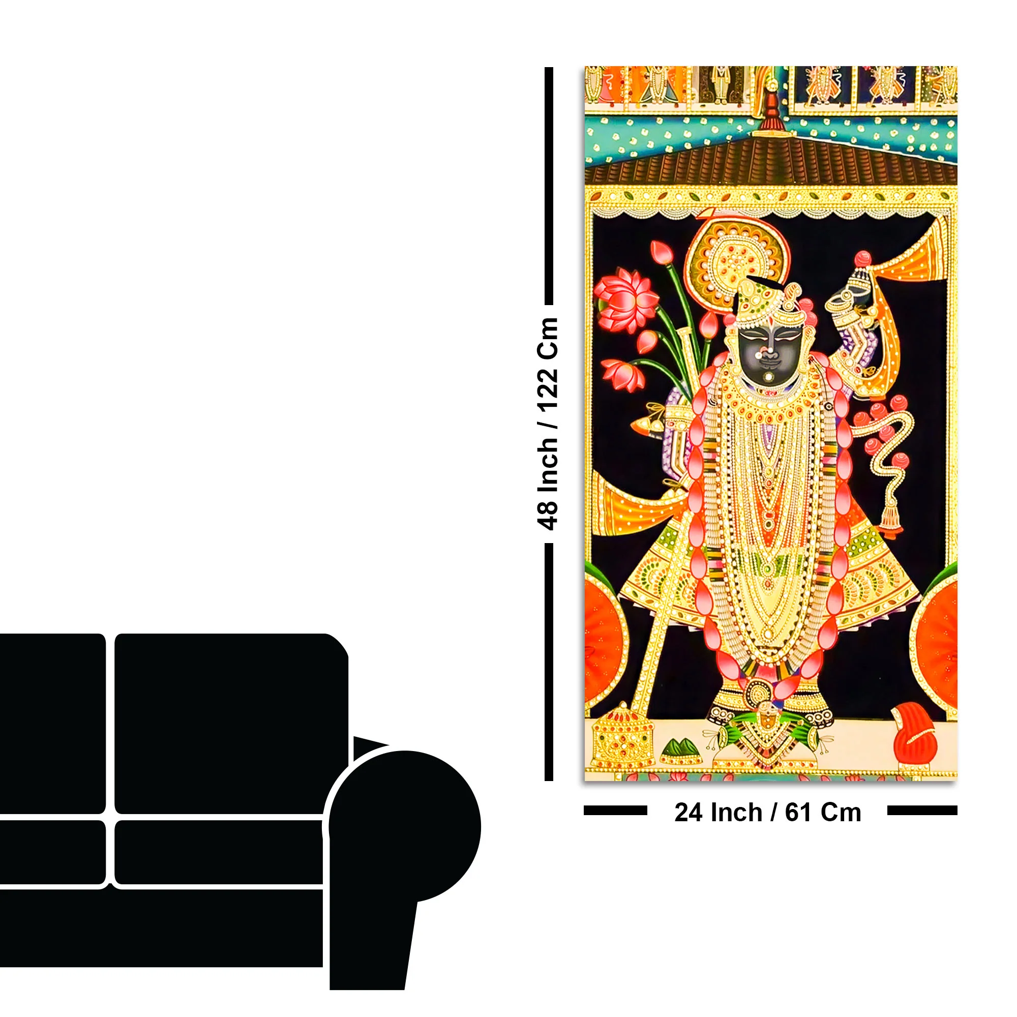 Lord shrinath Ji Canvas Painting | Traditional Hindu Wall Art for Home Decor - Image 8
