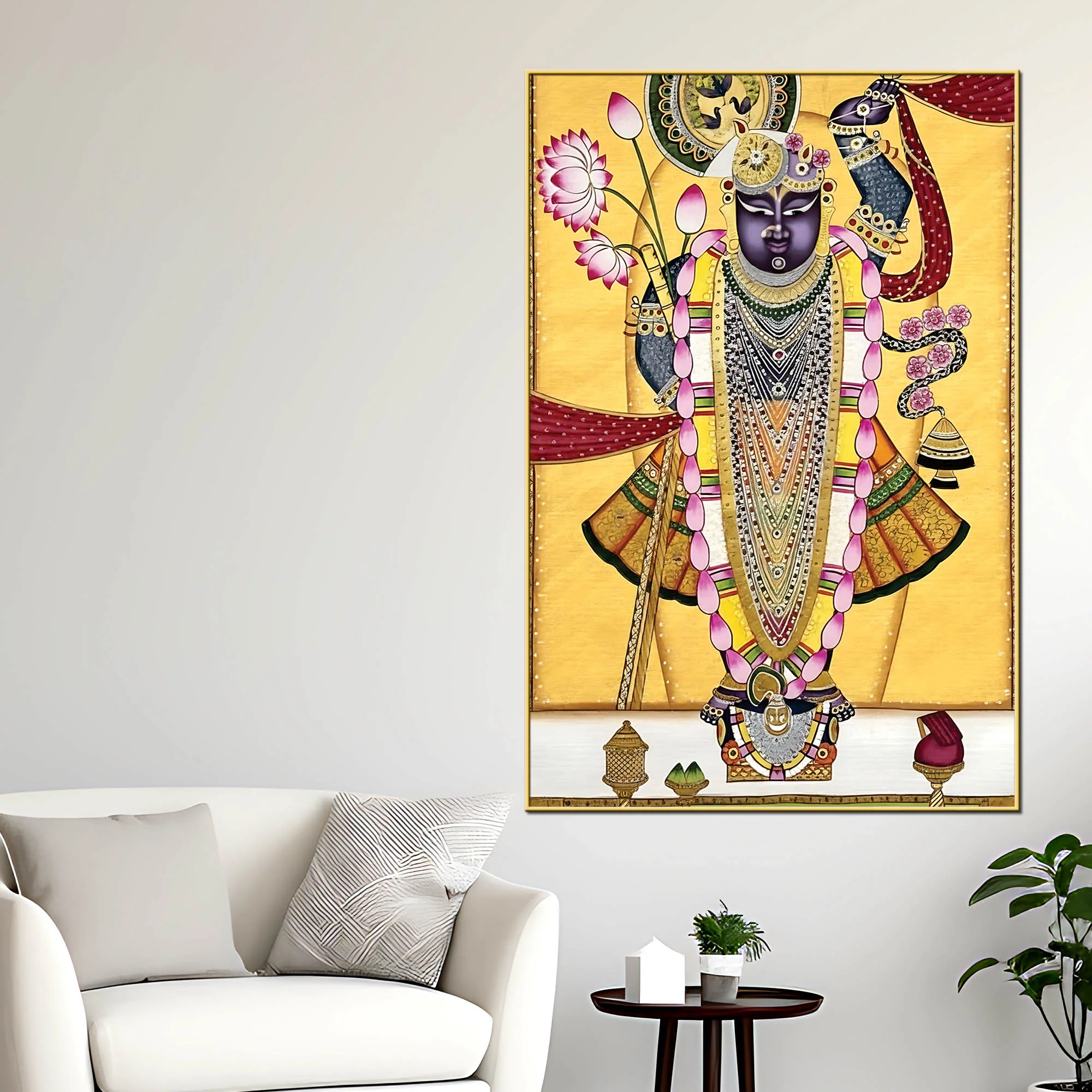 Lord Shrinathji Canvas Painting | Traditional Pichwai Wall Decor