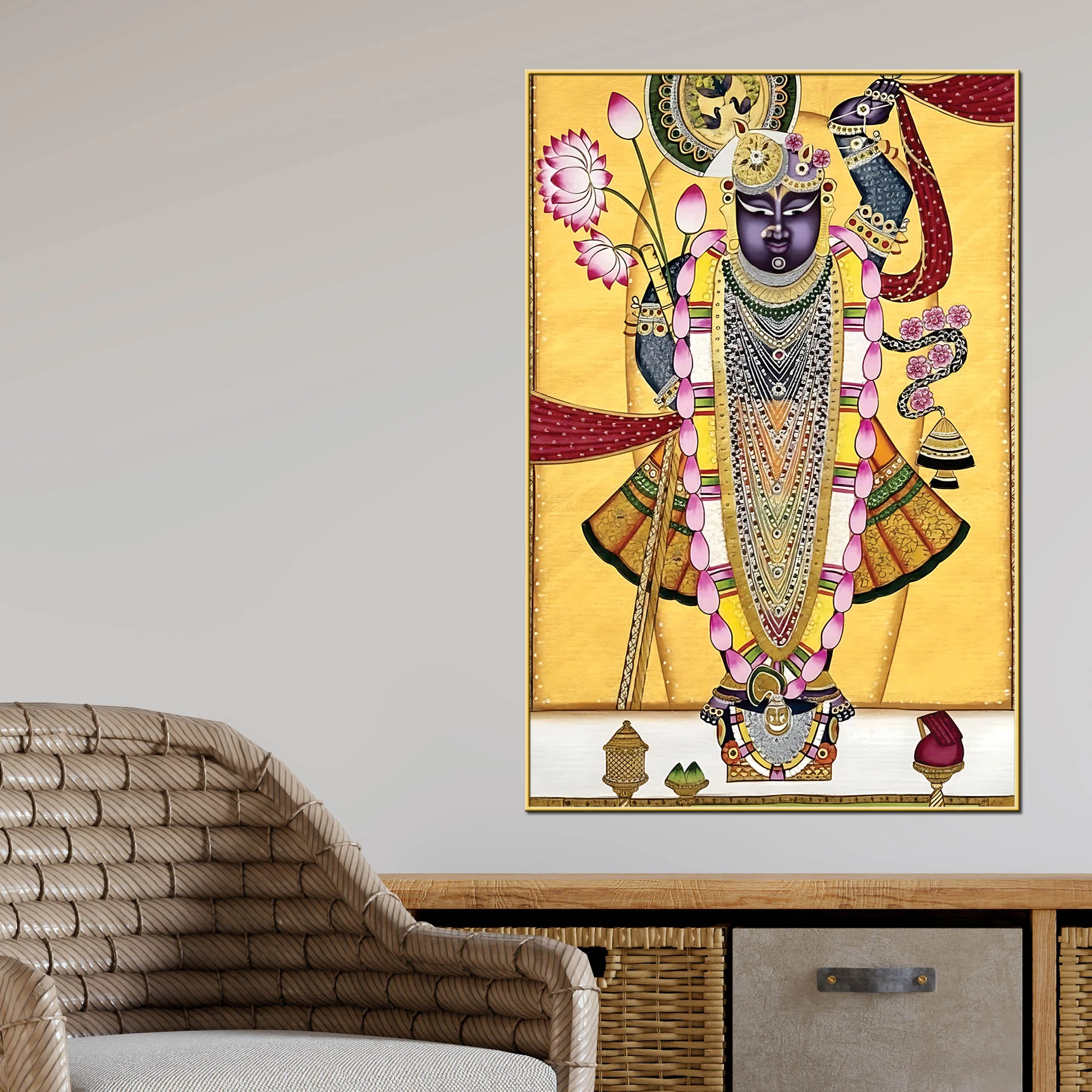 Lord Shrinathji Canvas Painting | Traditional Pichwai Wall Decor - Image 2
