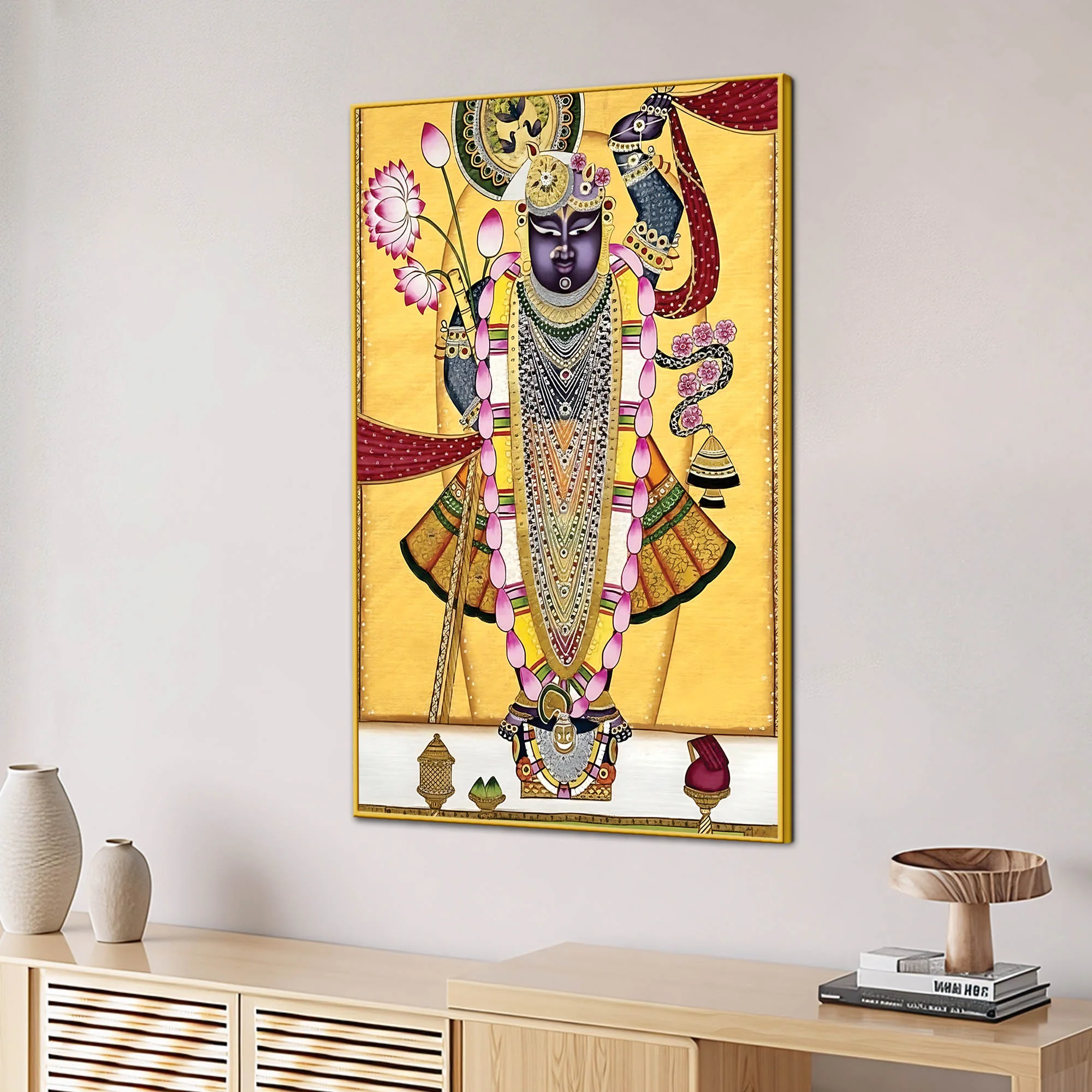 Lord Shrinathji Canvas Painting | Traditional Pichwai Wall Decor - Image 3