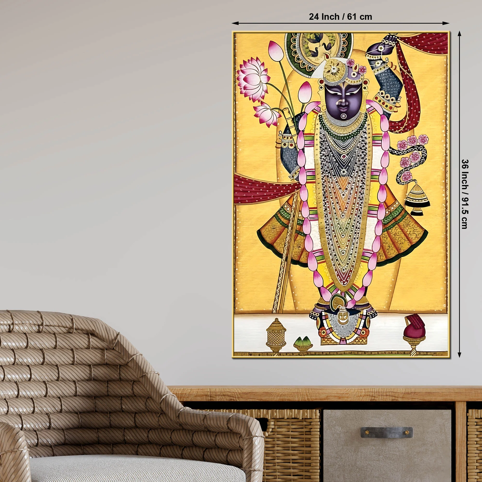 Lord Shrinathji Canvas Painting | Traditional Pichwai Wall Decor - Image 5